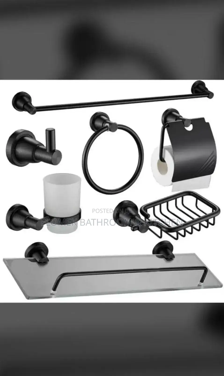 Complete Black Shower Accessories