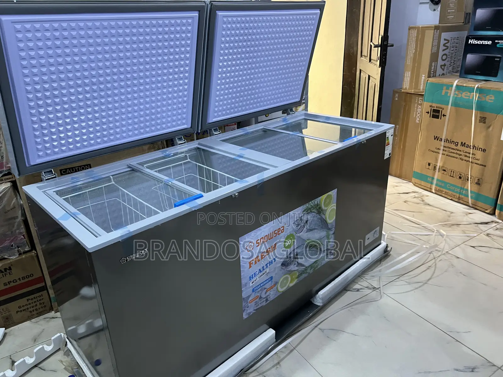 Snowsea 520l Double Door Chest Freezer Bd-700g -Low Energy Consumption
