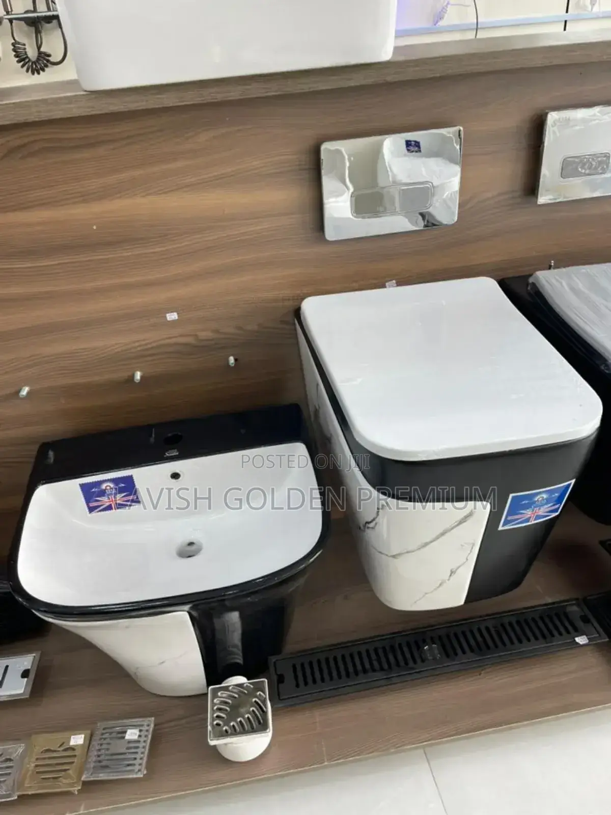 Black and Karara White Concealed Water Closet