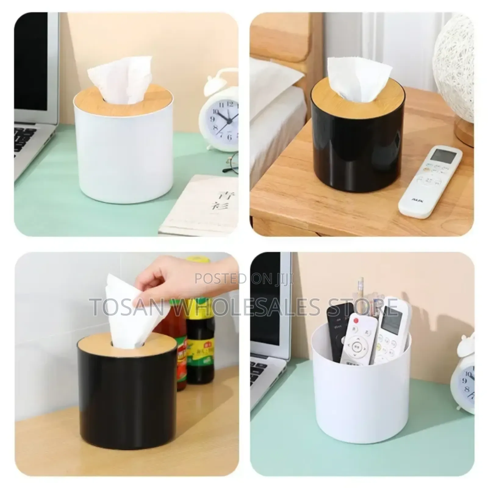 Bamboo and Wood Tissue Box