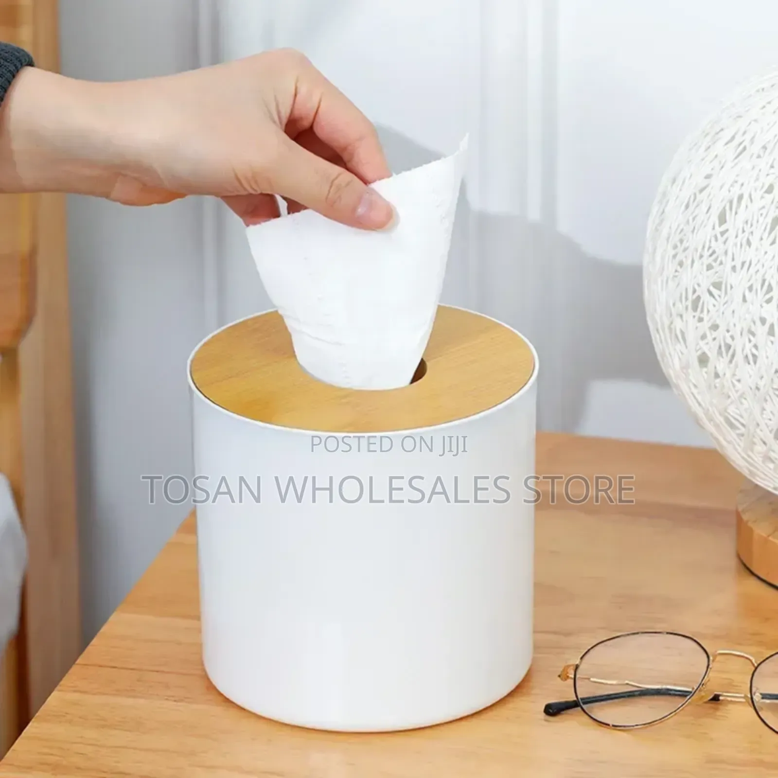 Bamboo and Wood Tissue Box