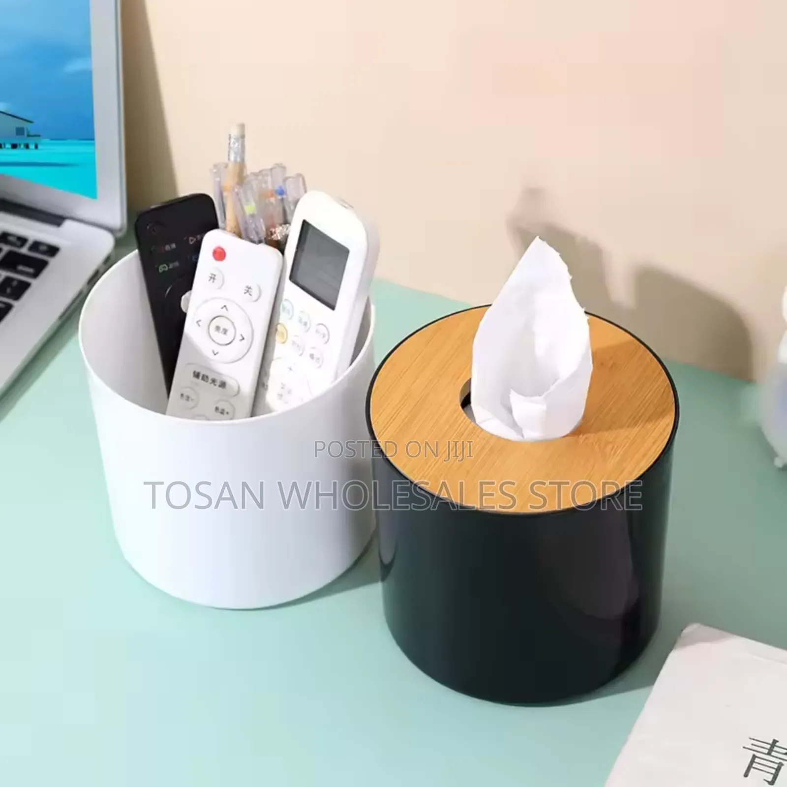 Bamboo and Wood Tissue Box