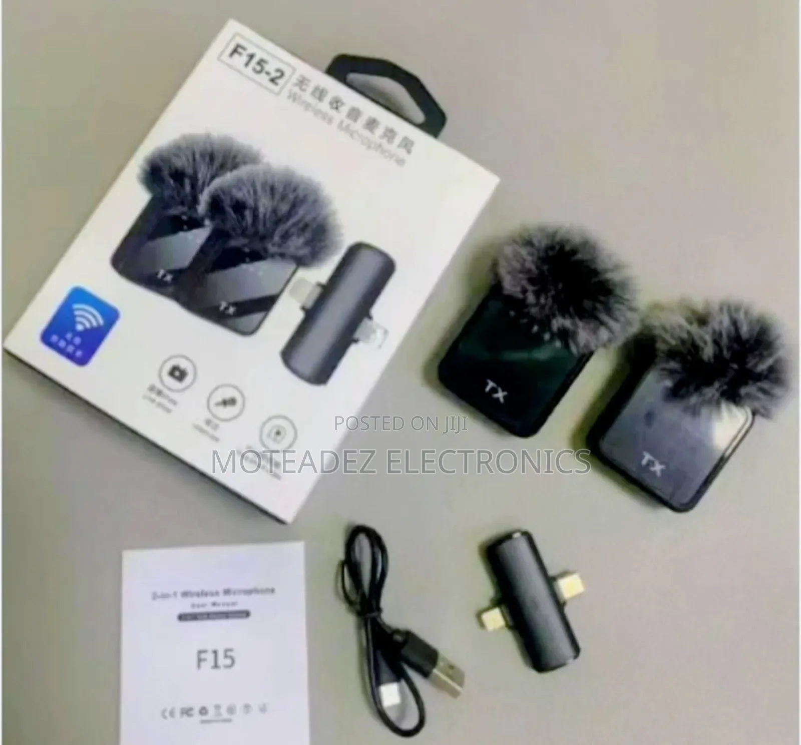 F15-2 (2in1)Dual Receiver Professional Wireless Mic for Android/iPhone