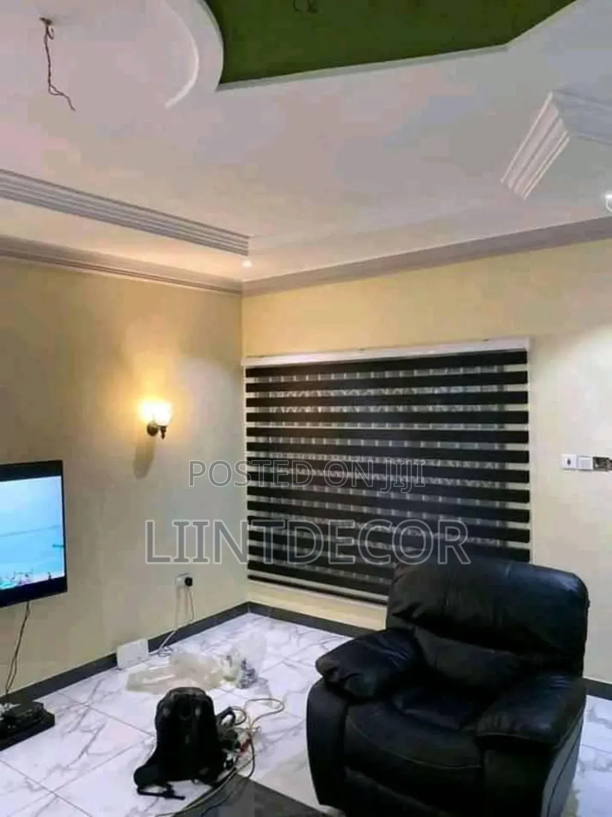 Plain Black Window Blind