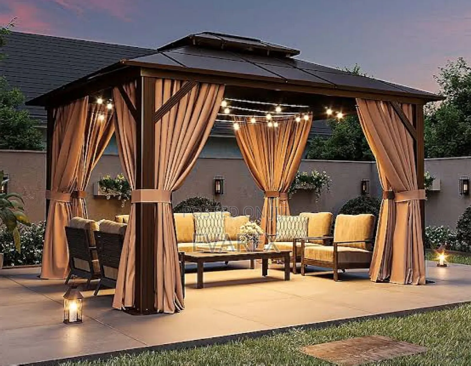 Luxury Tent Canopy, Size 10ft X 9ft. Aluminum. Gazebo Tent