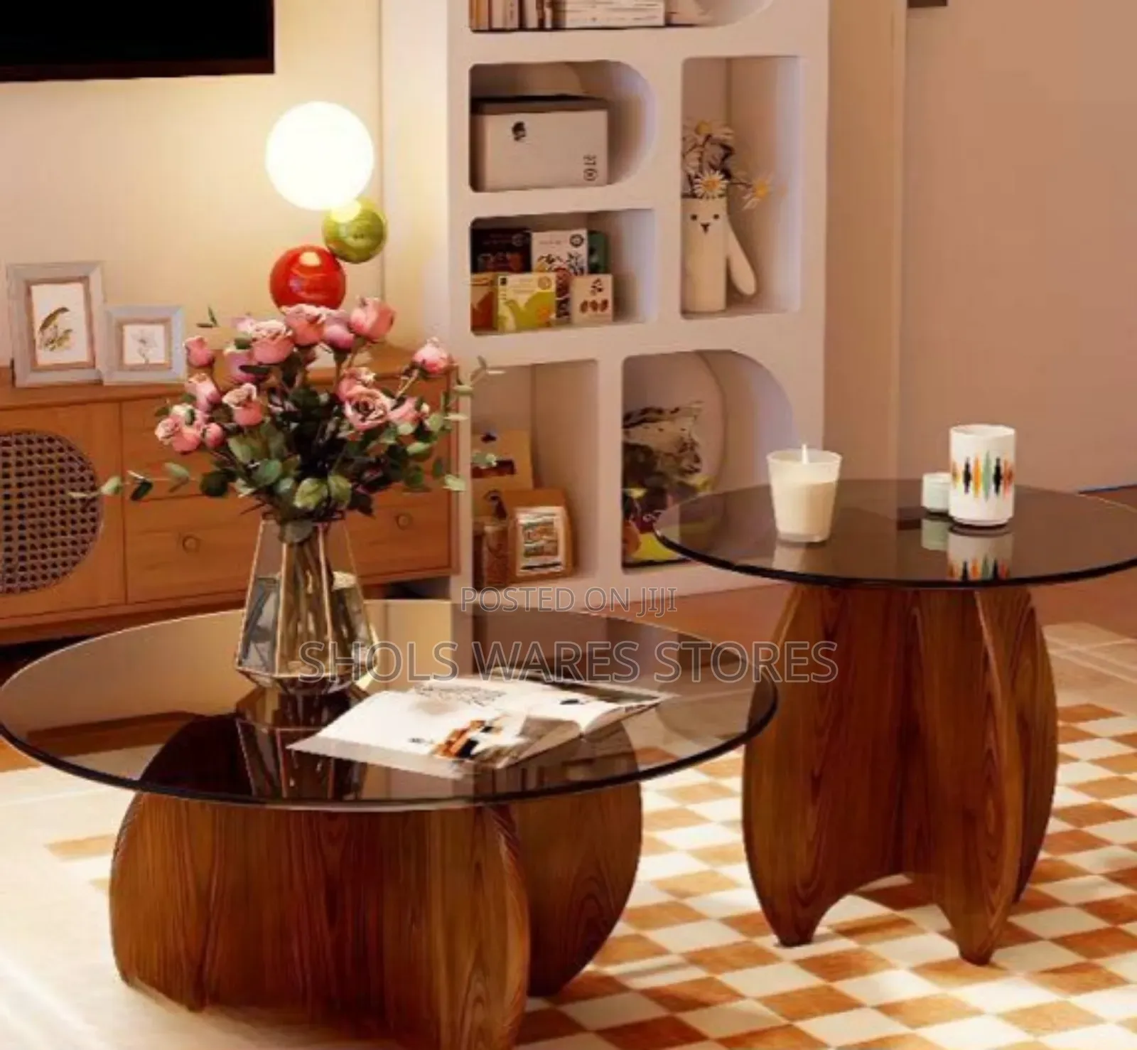 Tripartite Amber Center Table Set