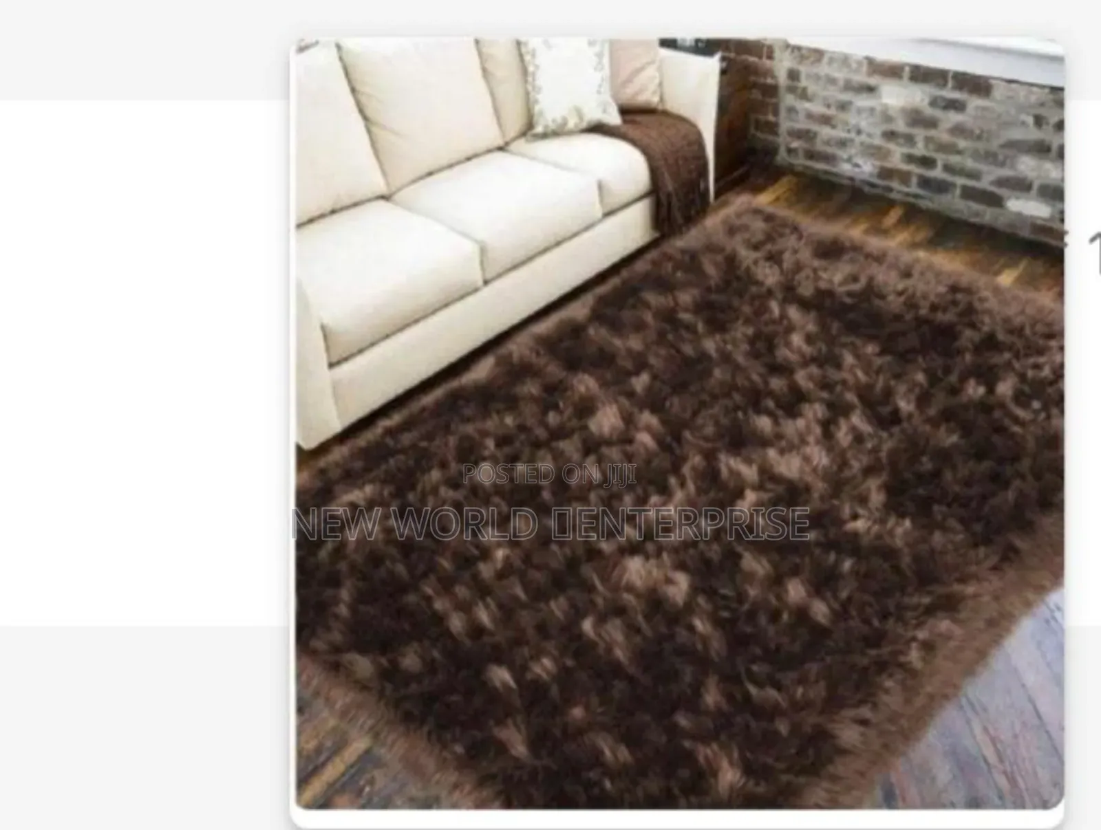 7by10 Feets Chocolate Brown Fur Rug