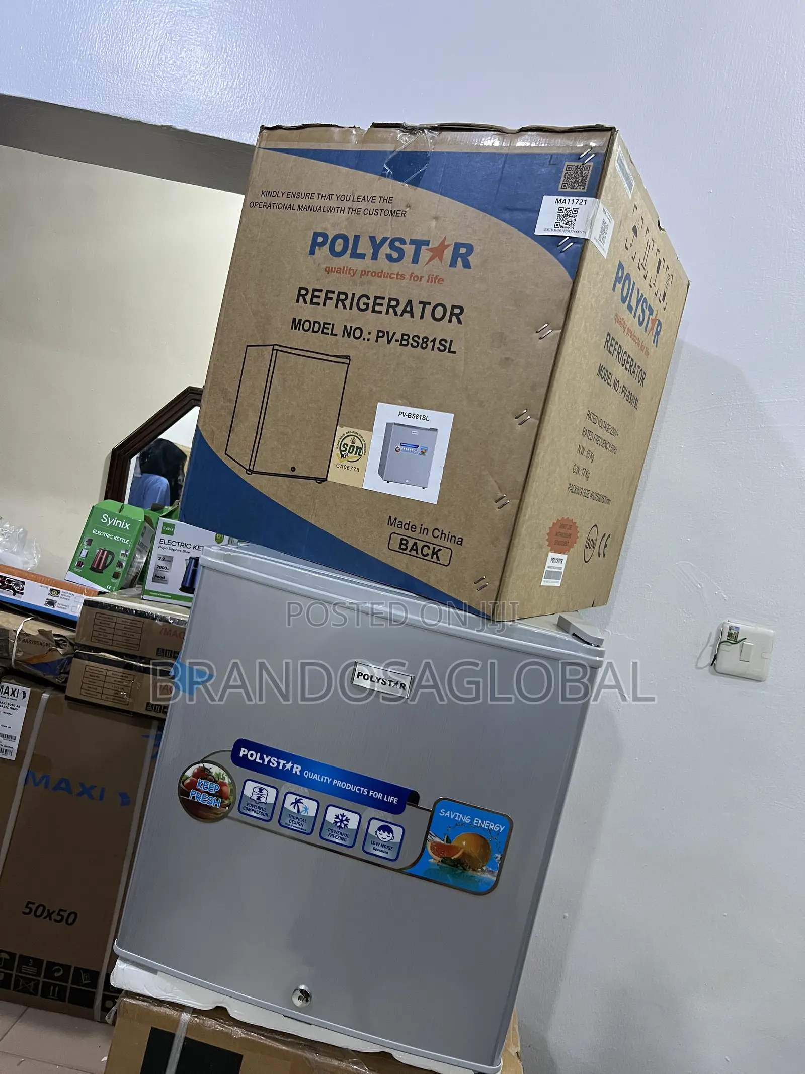 Polystar 45l Mini Refrigerator Pv-Bs81sl for Bedrooms