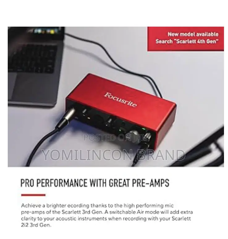 Focusrite Scarlett 2i2 3rd Gen Usb Audio Interface for Recording,