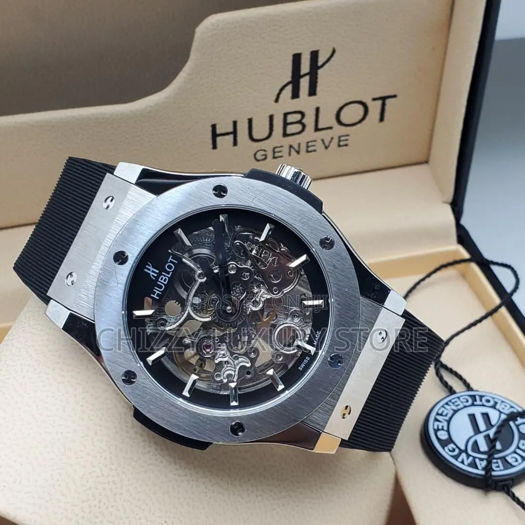 Hublot Quality Luxury Men Genuine Leather Chronograph Wristwatch