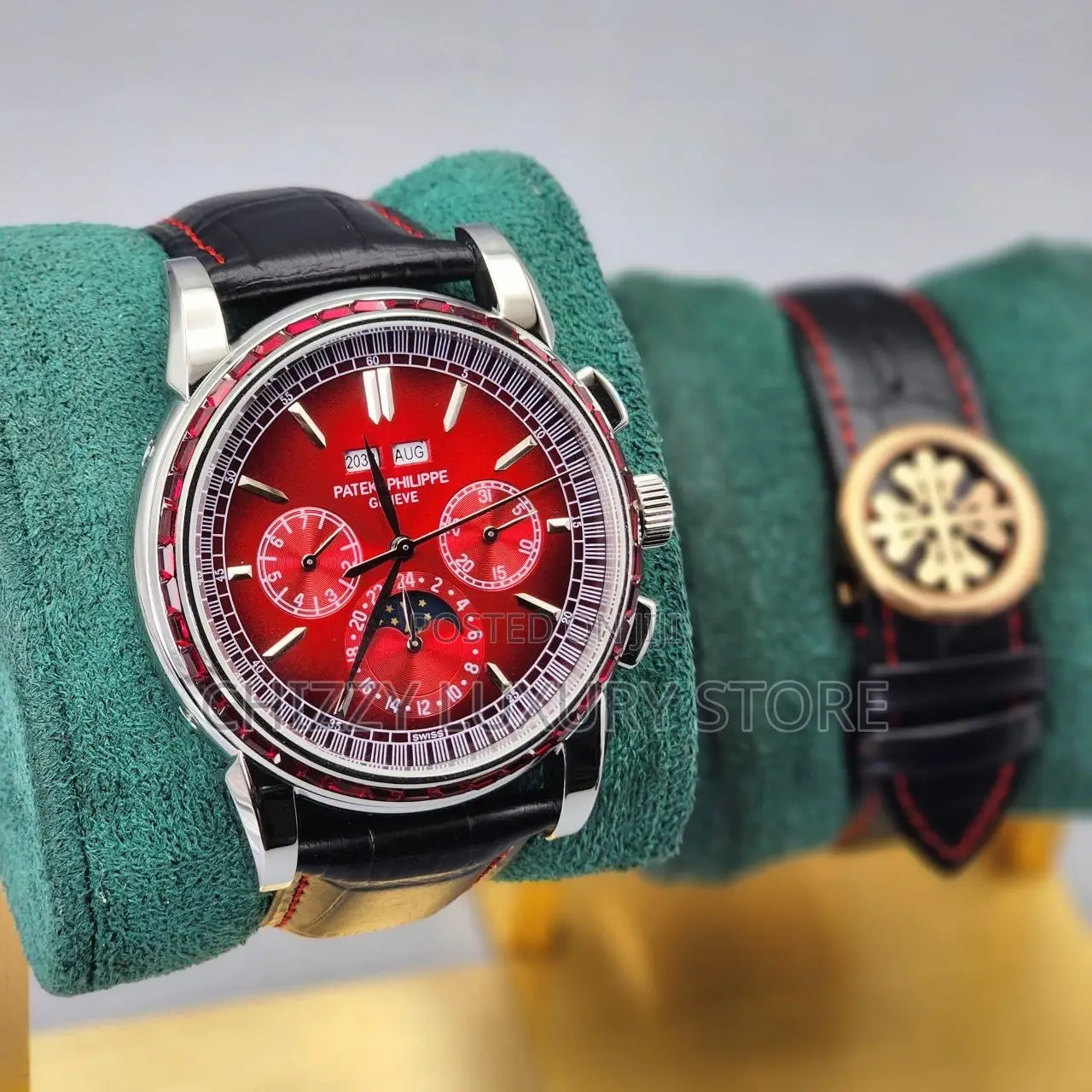 Patek Philippe Quality Luxury Genuine Leather Automatic Wristwatch