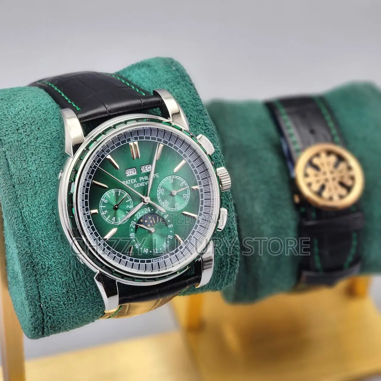 Patek Philippe Quality Luxury Genuine Leather Automatic Wristwatch