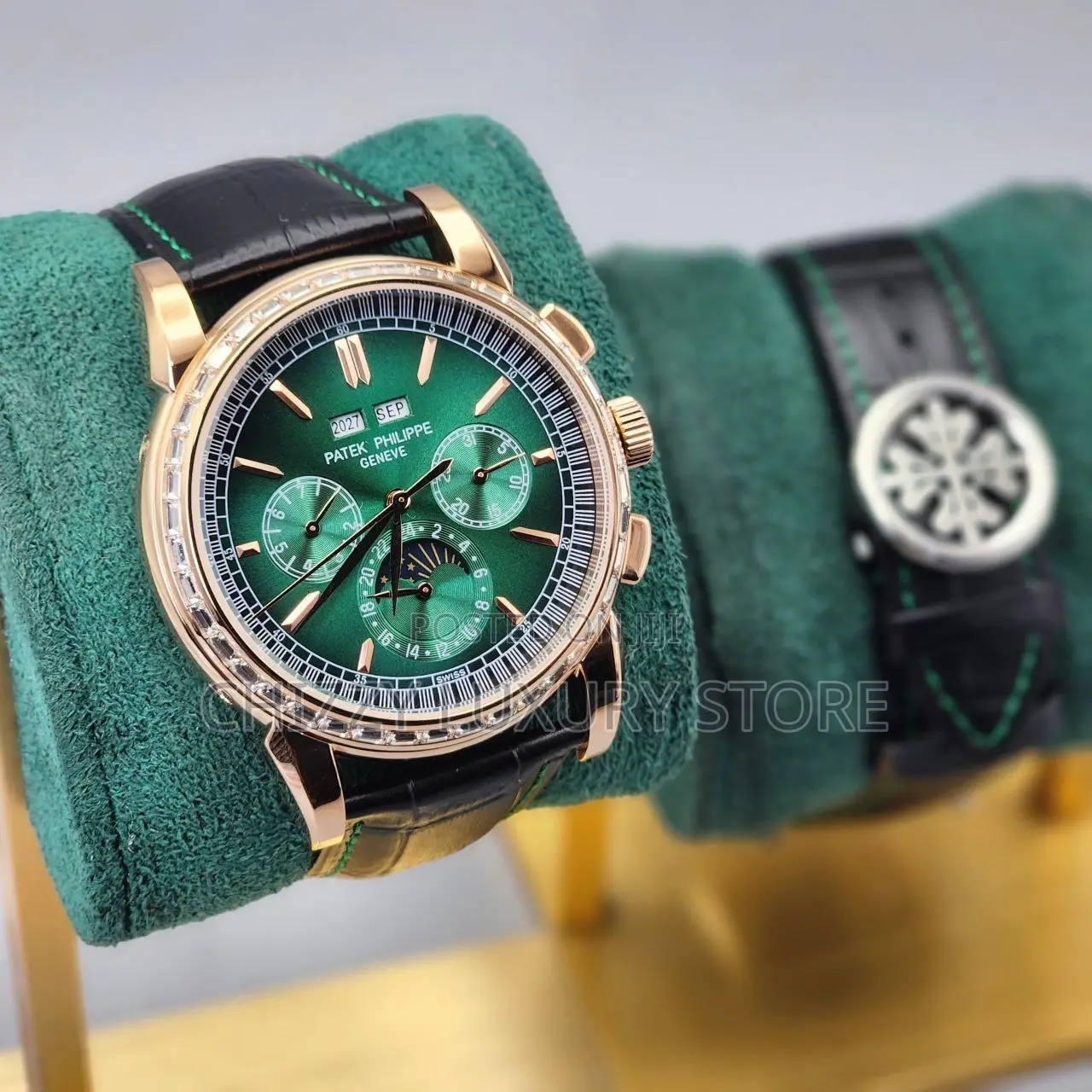 Patek Philippe Quality Luxury Genuine Leather Automatic Wristwatch