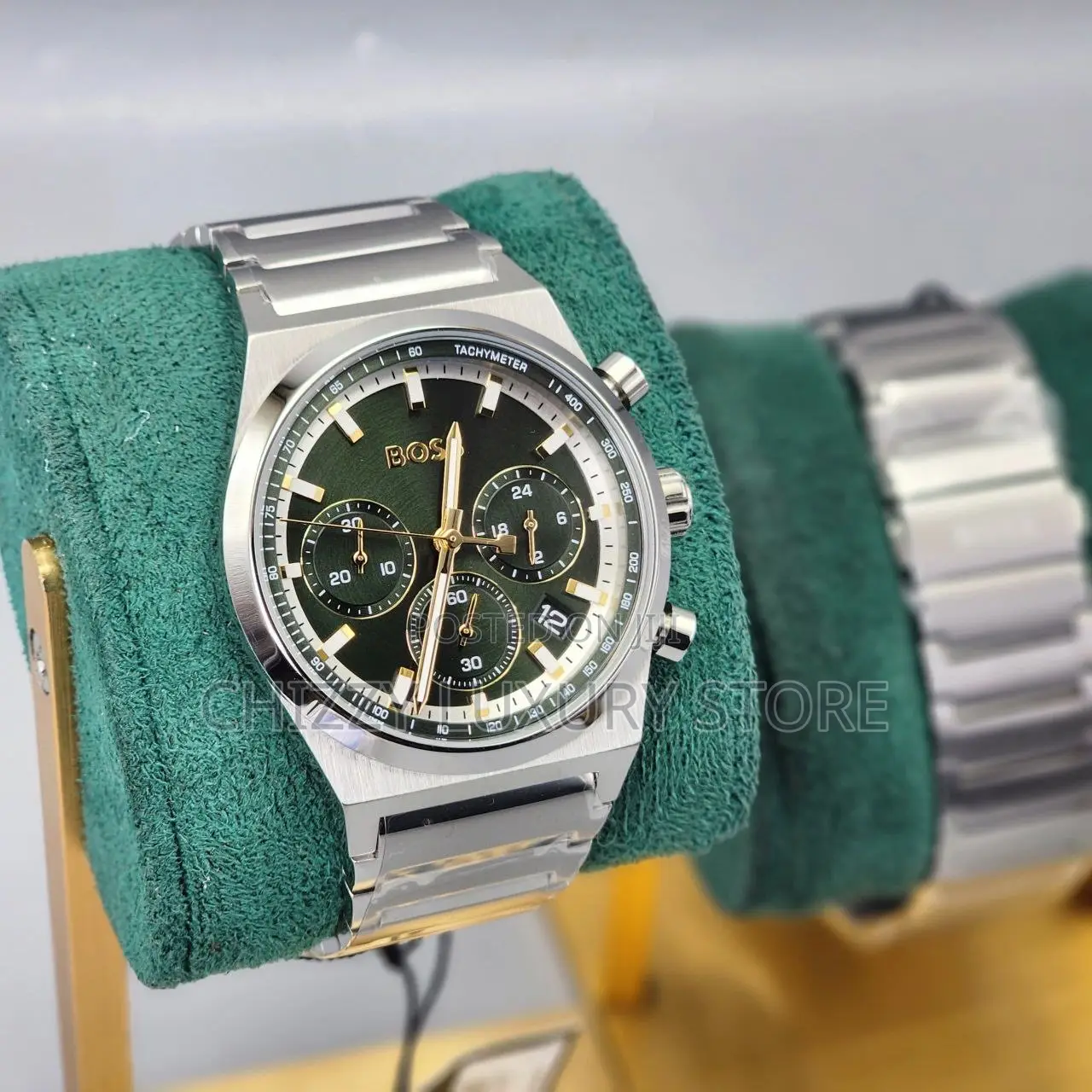 Boss Quality Luxury Men Chronograph Chain Strap Wristwatch