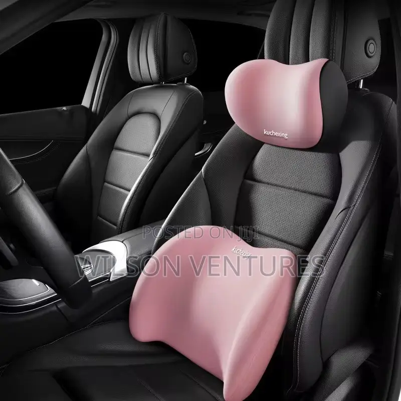 Pink Color Car Seat Cushion Head Rest Neck Lumbar Support
