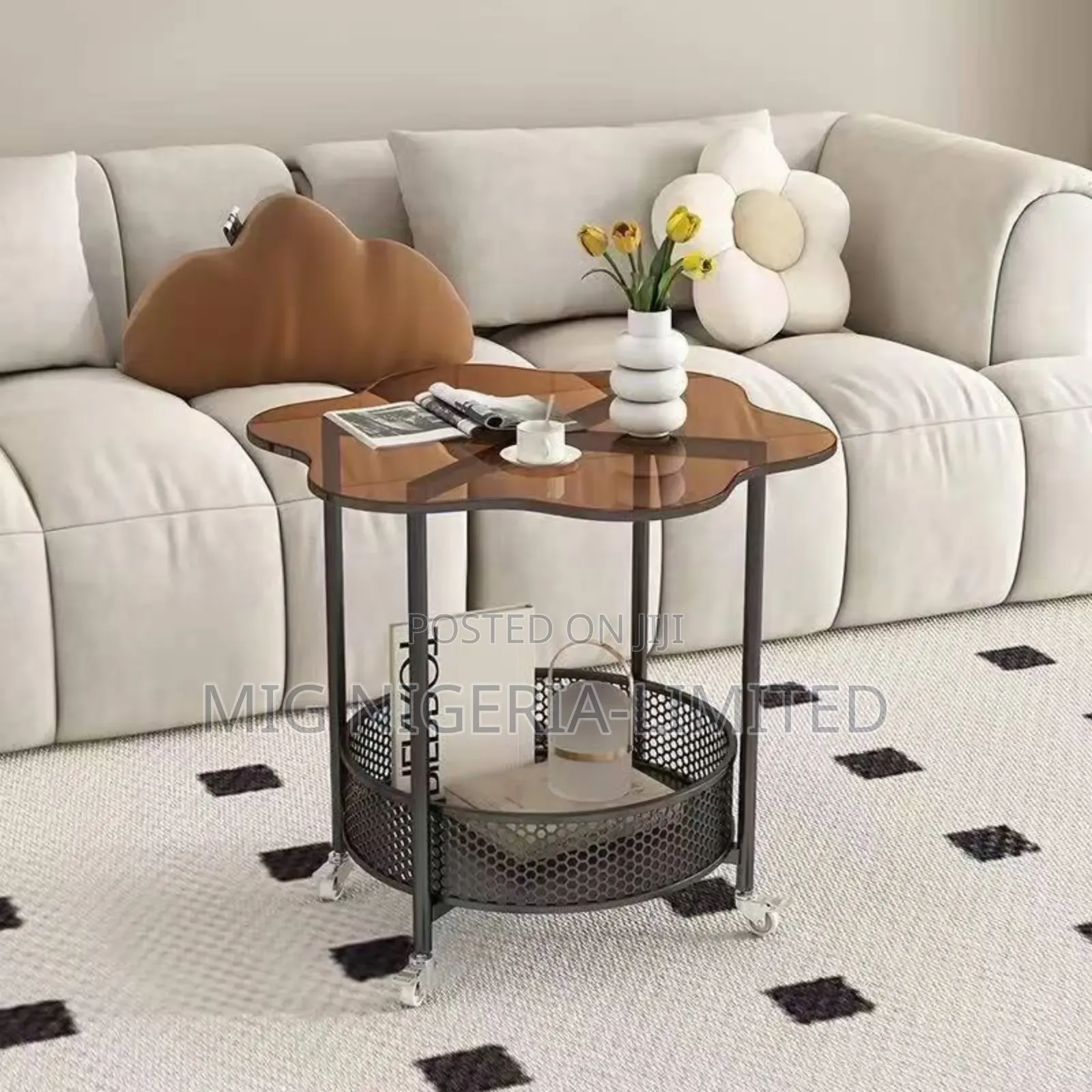 Coffee Table Side Stool Moveable Book Shelves