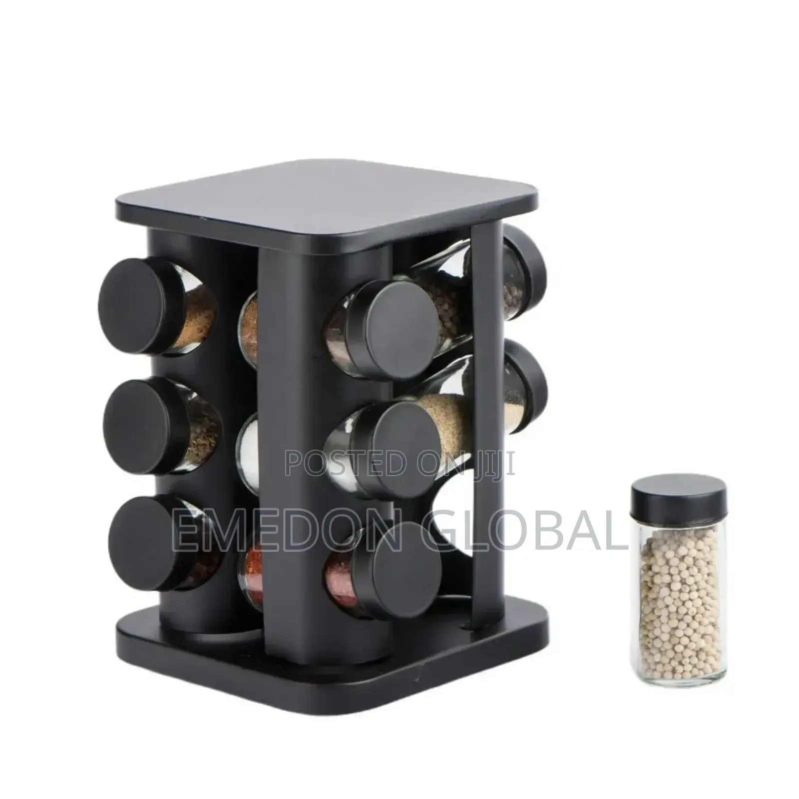 12 Jars Rotating Spice Rack Organizer