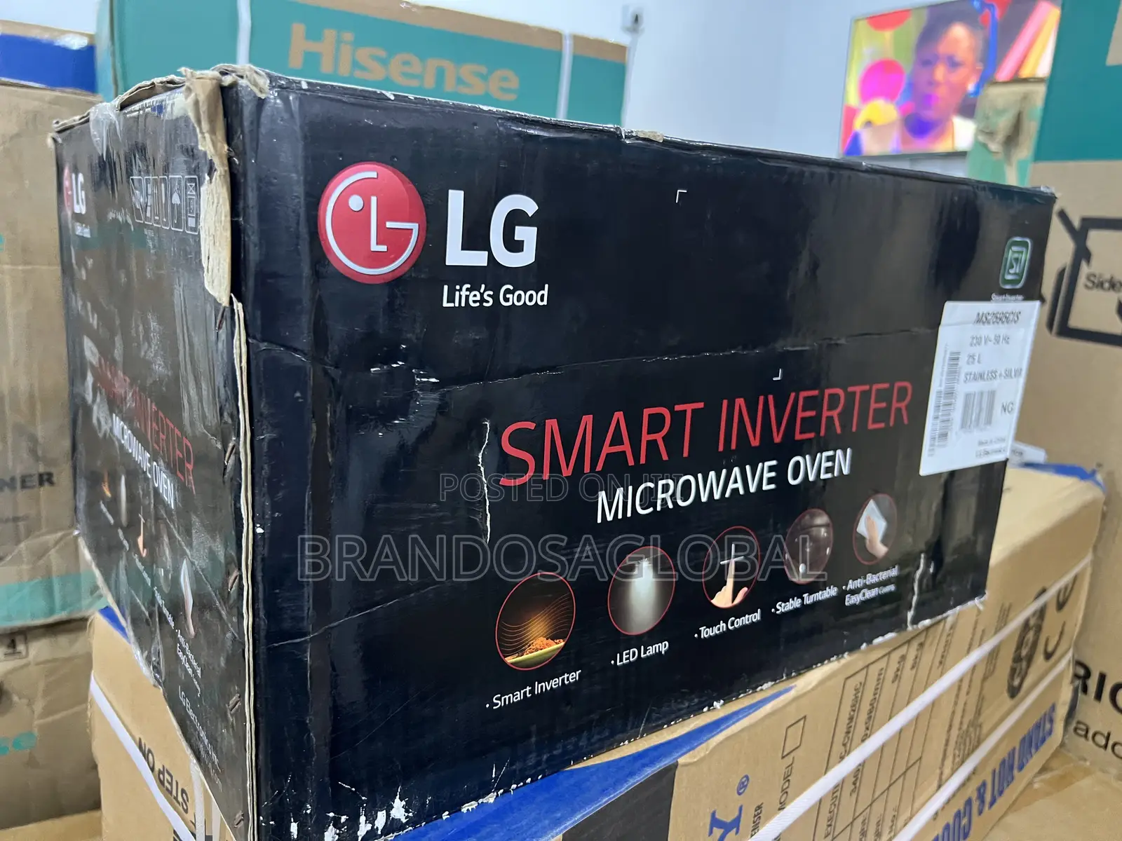 Lg 25l Ms2595cis Inverter Microwave Oven With Fast-Cook Mode