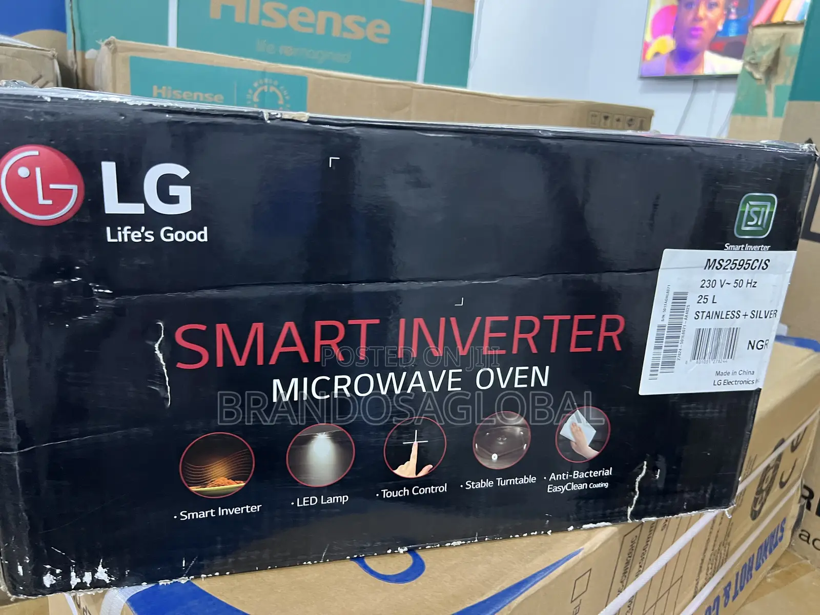 Lg 25l Smart Microwave Oven Ms2595cis With Auto-Cook Programs