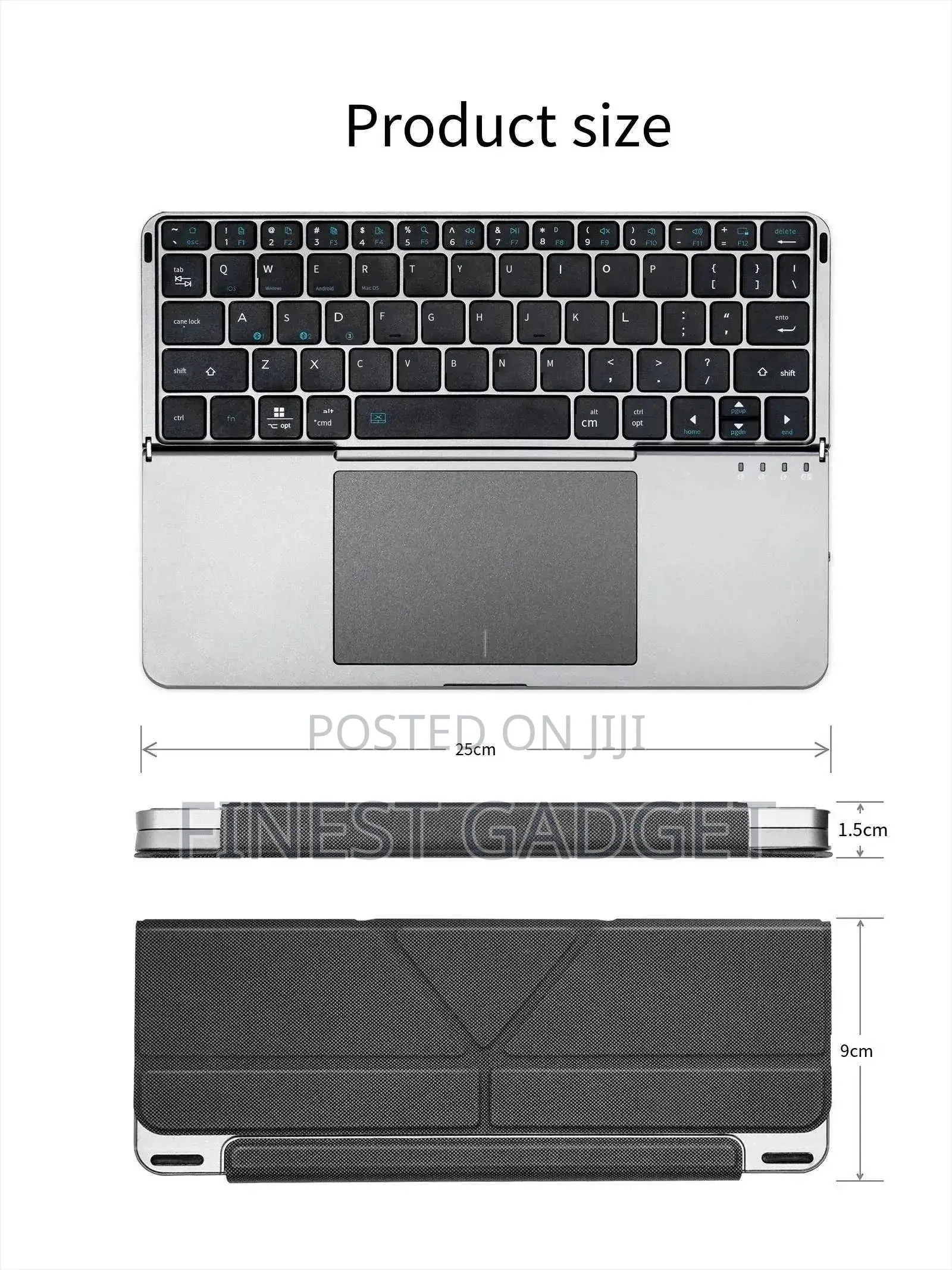 Foldable Bluetooth Keyboard With an Integrated Touchpad