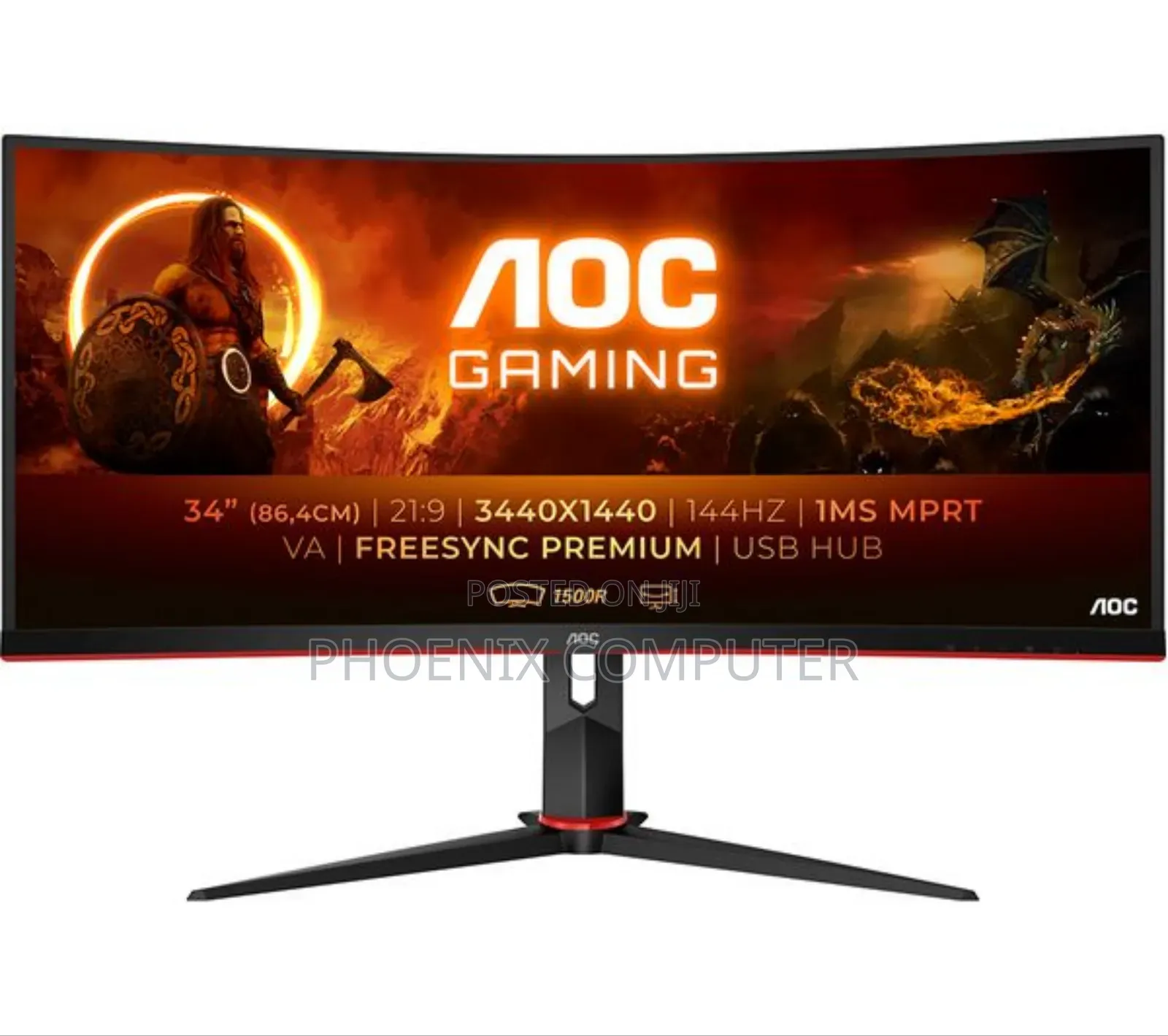 Aoc Cu34g2x 34-inch Curved Frameless Immersive Gaming Monitor