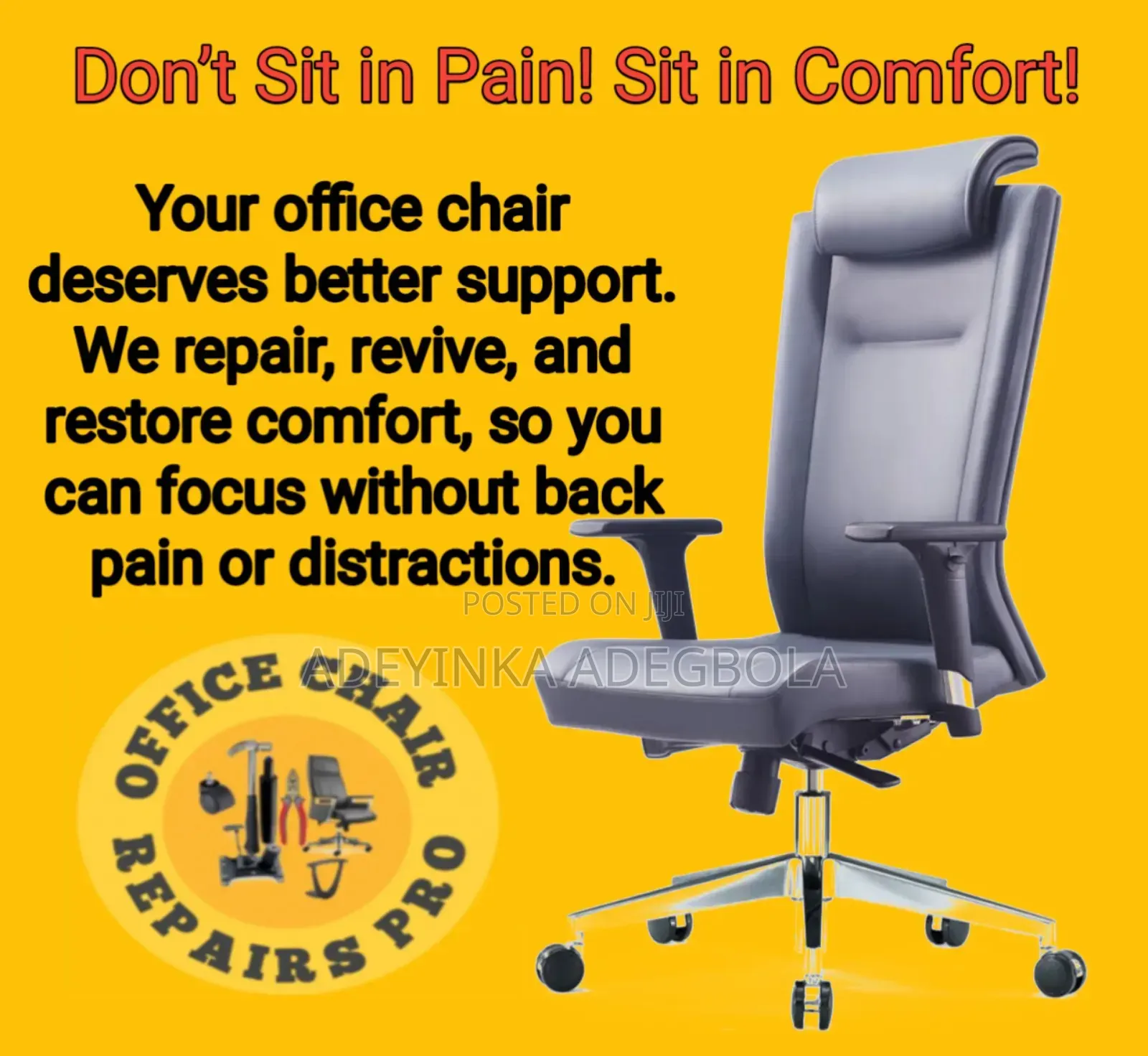 Office Chair Repair Expert - Fast Fix for Sinking Broken Chairs