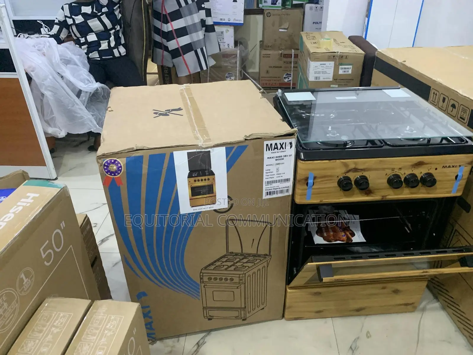 Maxi 6060 3b+1p Gas Cooker – Elegant Wooden Style