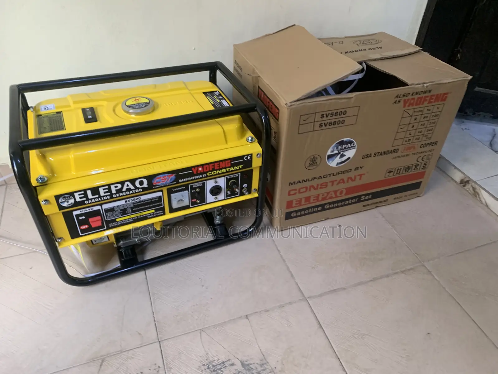 Elepaq 3.5kva Constant Sv5800 Manual Generator - 100% Copper