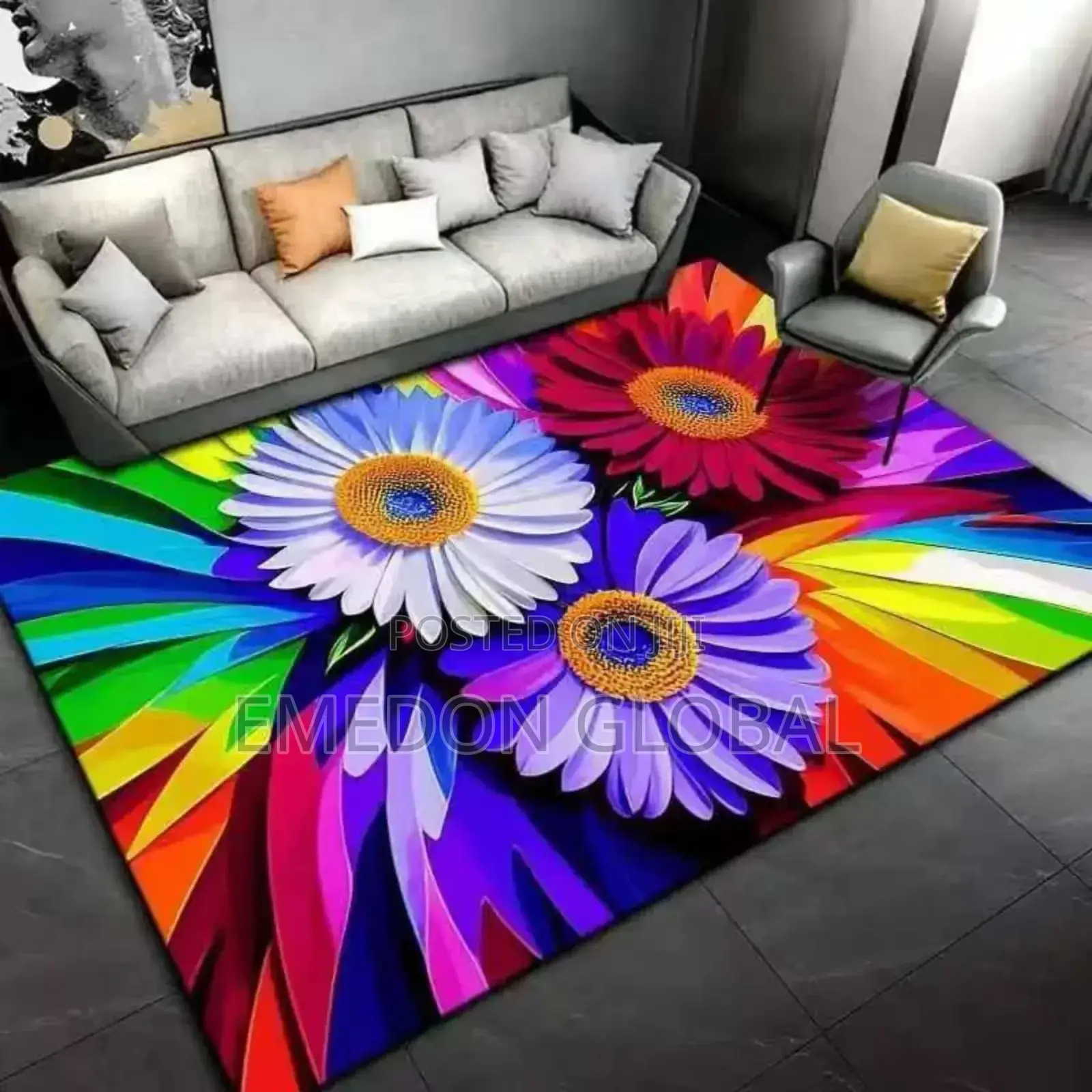 Machine-Woven Center Rug