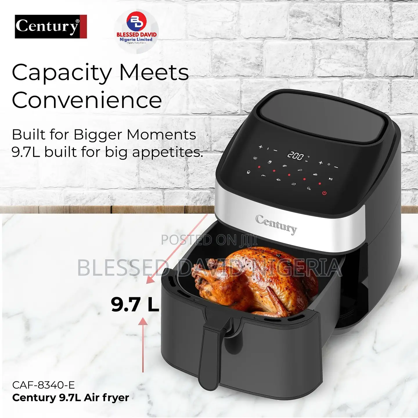 Century 9.7l Digital Touch Air Fryer Caf-8340-e