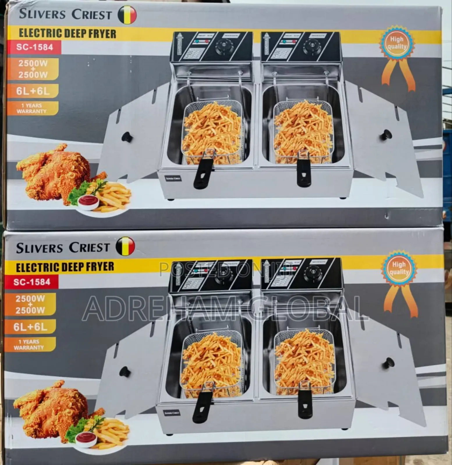 6l / 6l Slivers Criest Double Door Electric Deep Fryer