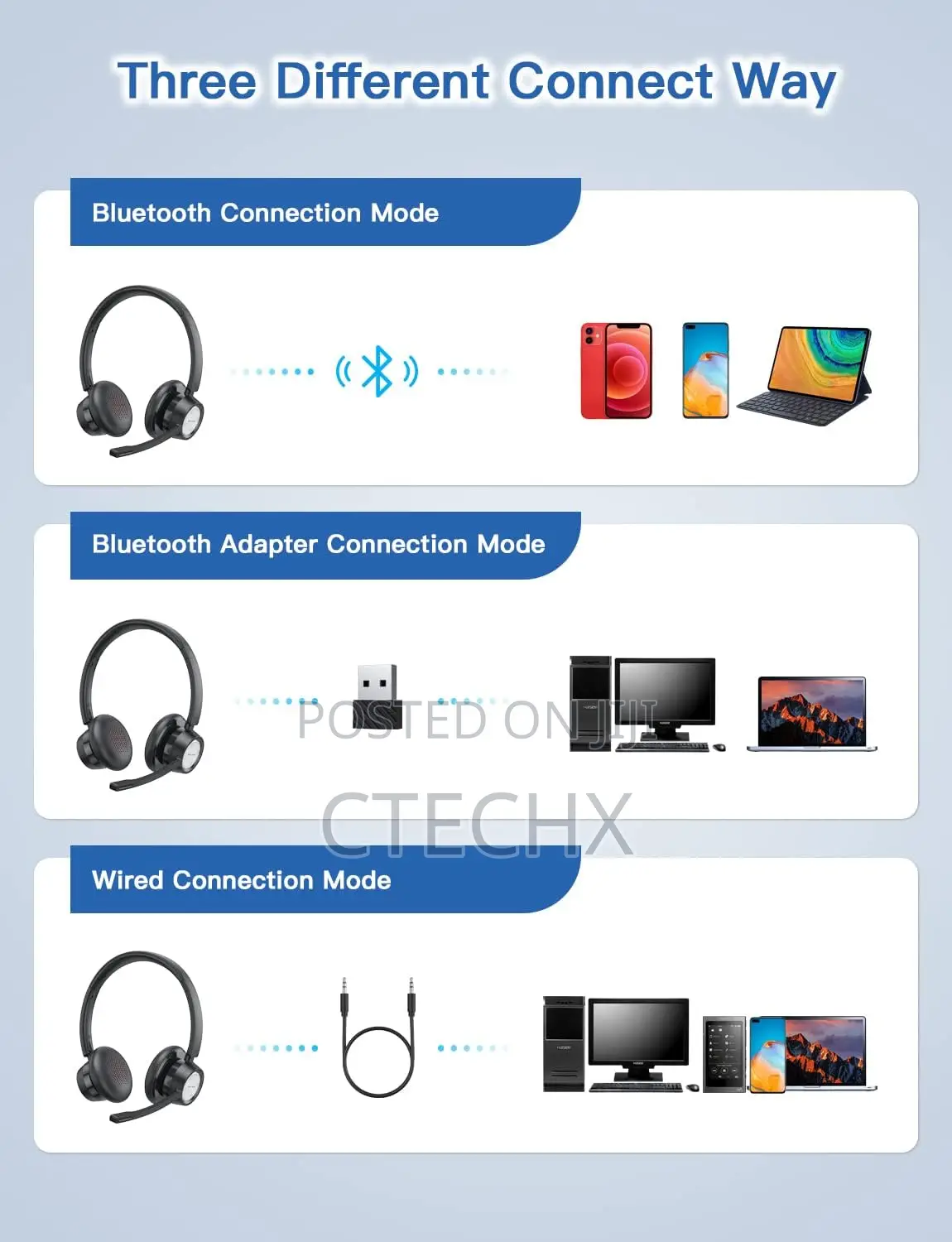 New Bee Wireless Headset Bluetooth Advanced Enc Mic 20hrs Talktime