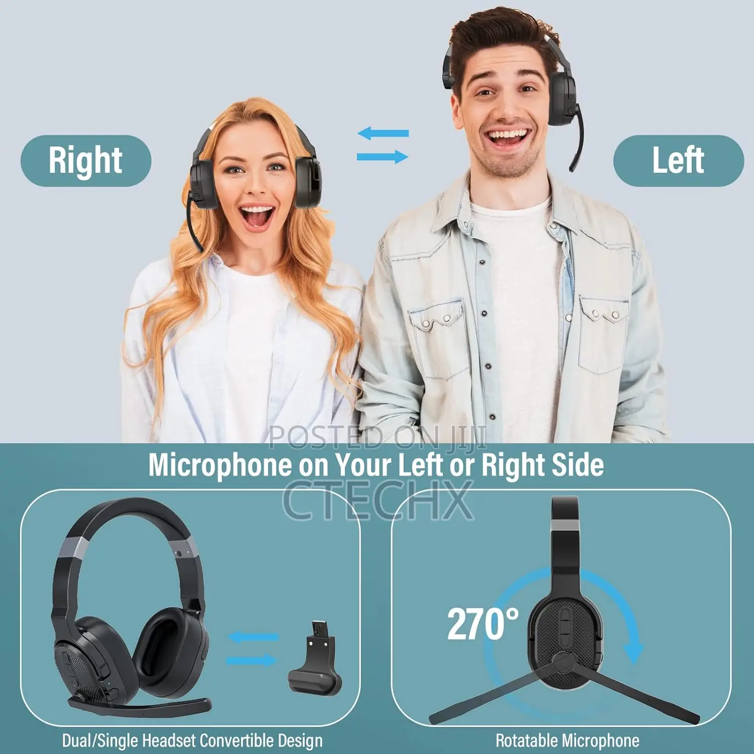 Tecknet Bluetooth Single and Dual Ear Wireless Headphones Enc 65h
