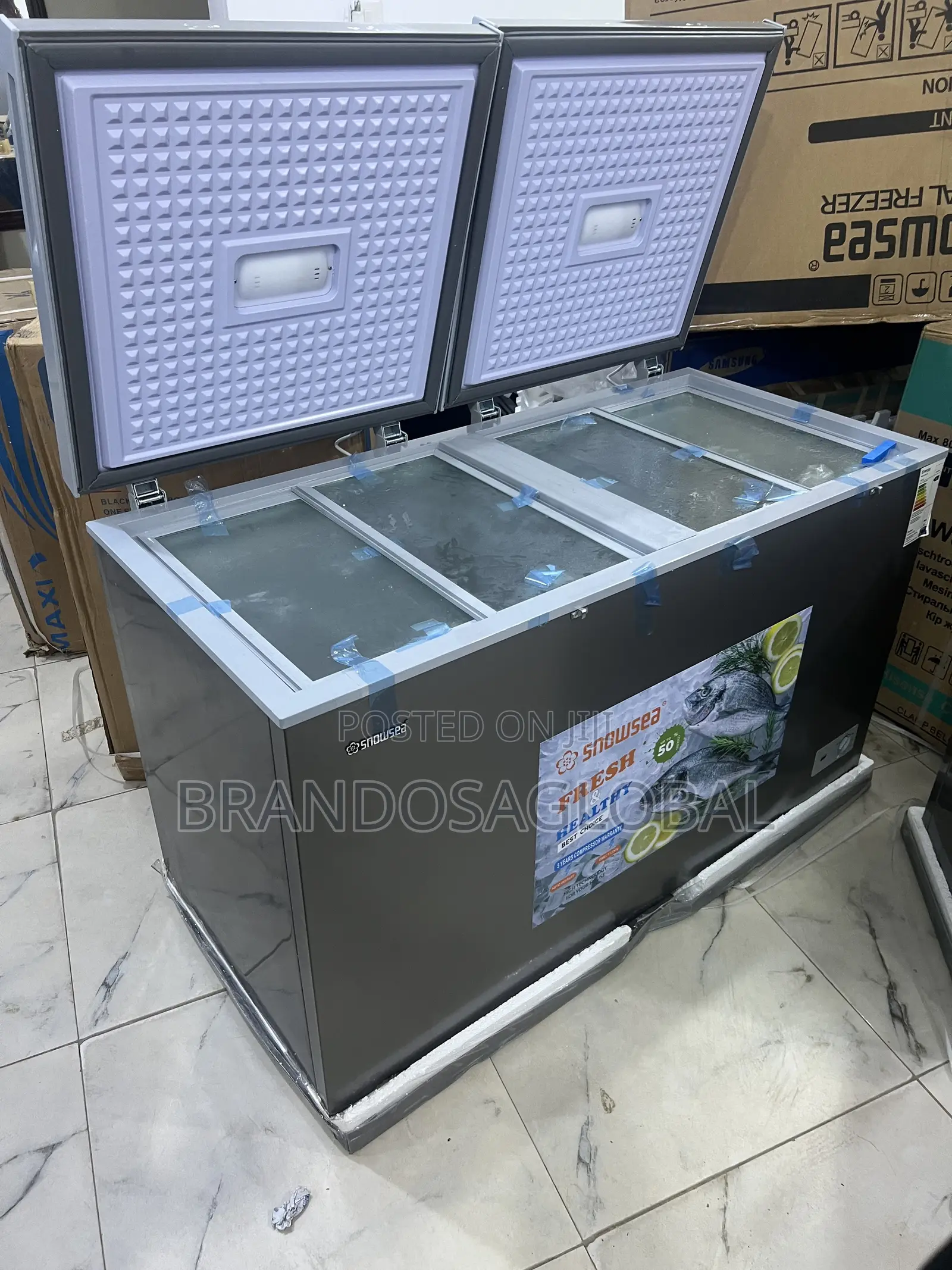 Bd-600g Snowsea 420l Double Door Freezer With Heavy-Duty Compressor