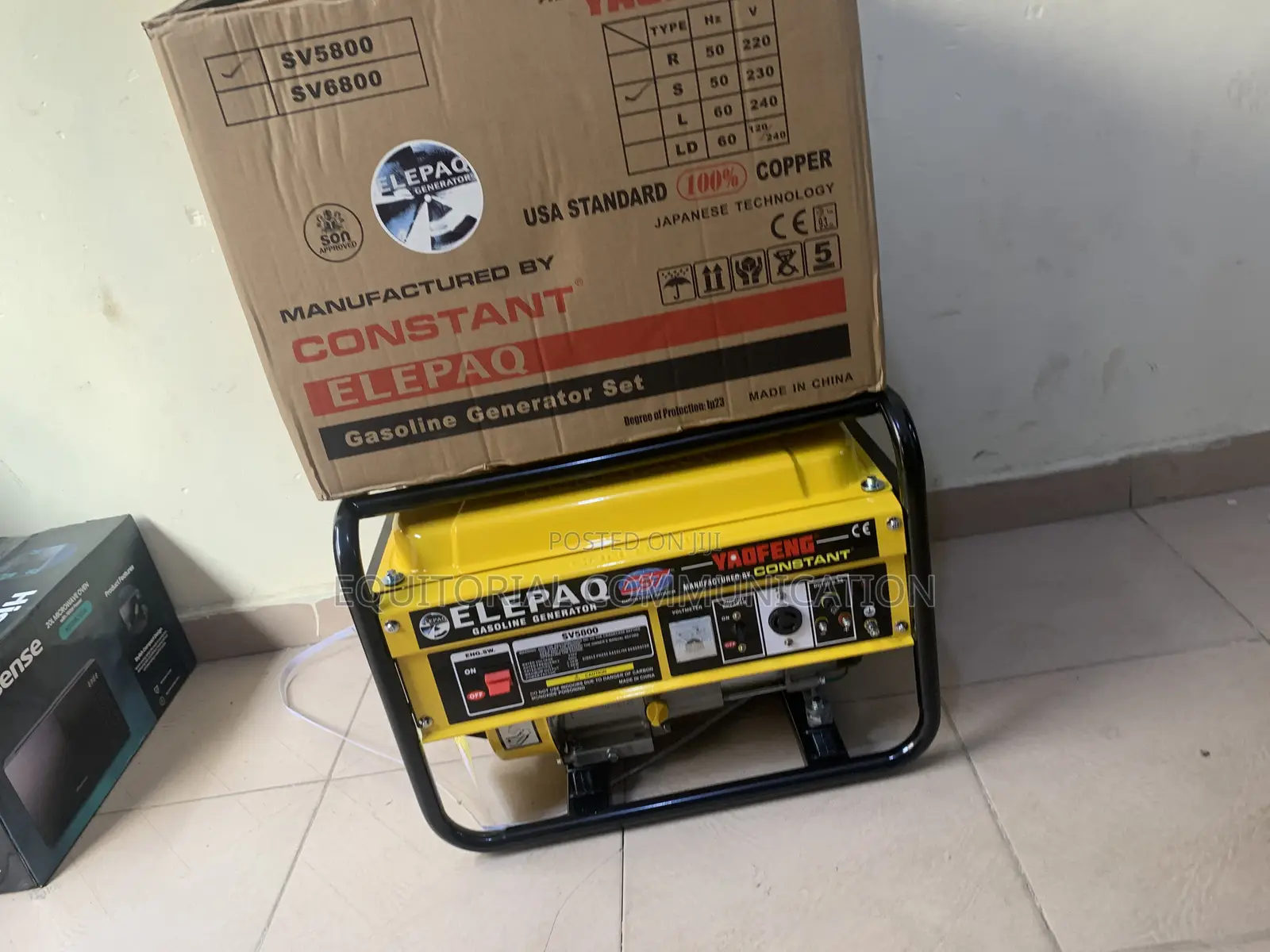 Elepaq Sv5800 3.5kva Manual Generator 100% Copper Coil