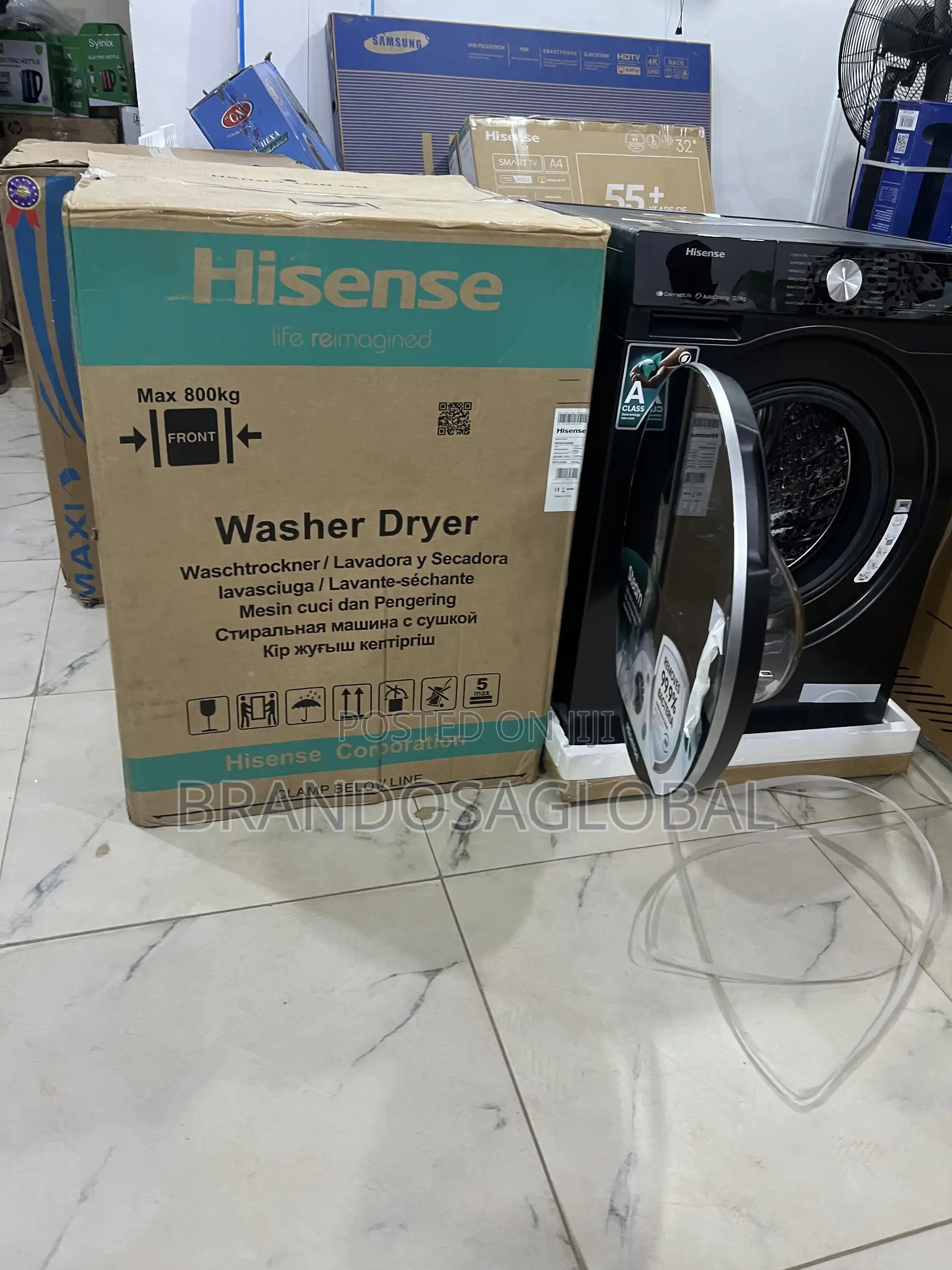Hisense Frontload Automatic Machine With Multi Programs - 12kg/8kg