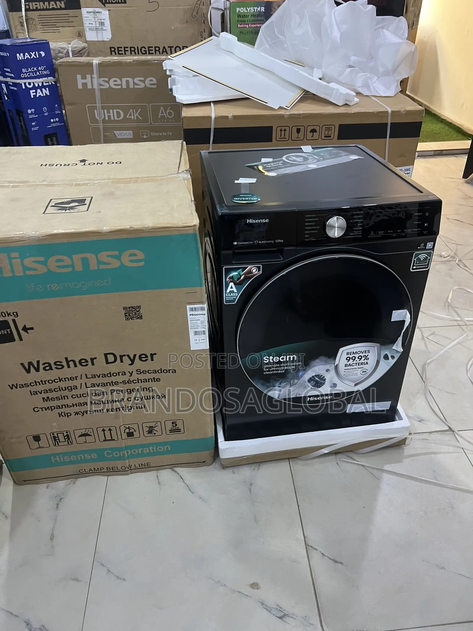 Hisense Wm5s1245bb-Wd Inverter Washer Dryer With Stainless Steel Drum