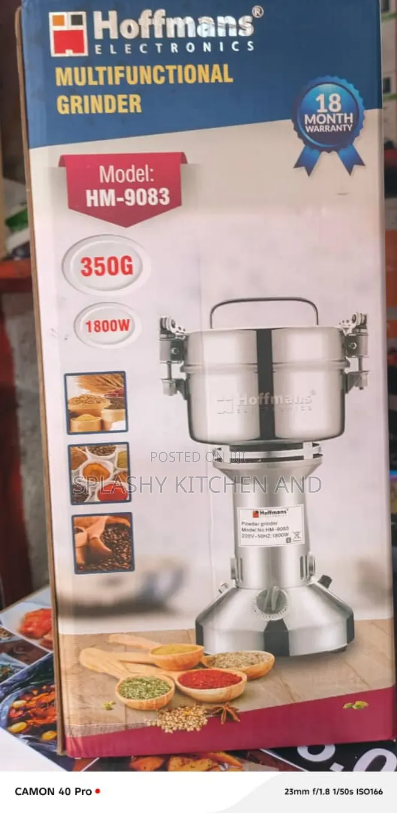 Hoffmans Electric High-Speed Multifunctional Dry Grinder 350g