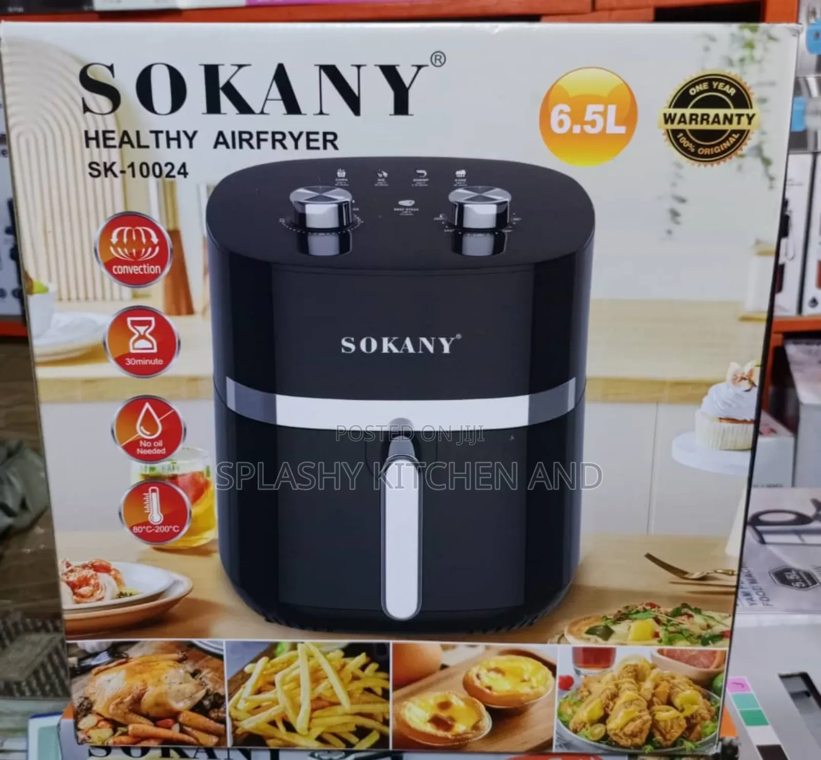 Sokany 6.5l Temperature Control Oil-Free Healthy Air Fryer