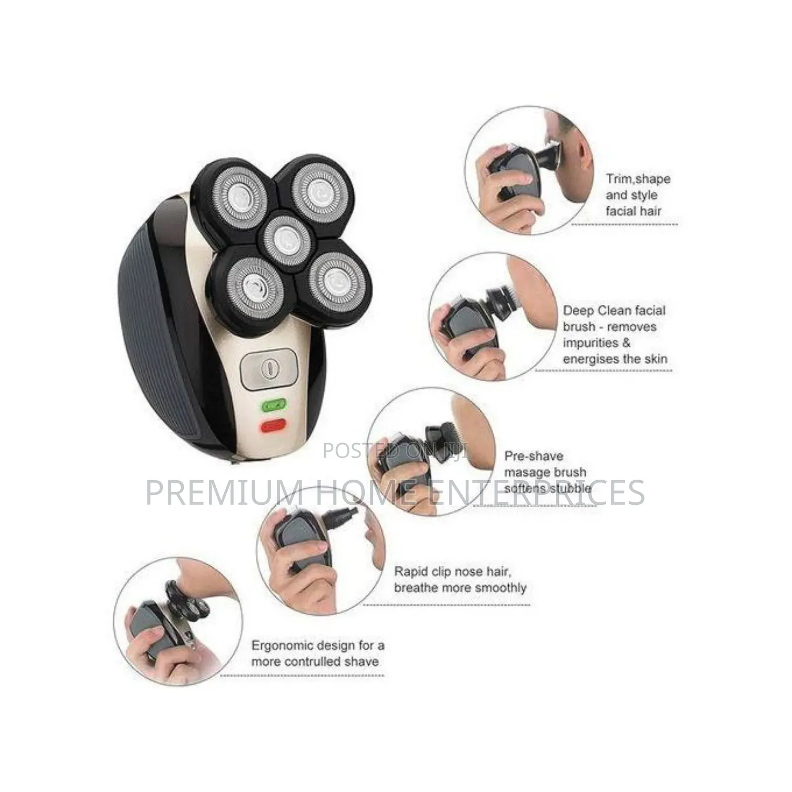 4d Shaver-Degree 5 in 1 4d Rechargeable Hair Smoothing Clipper - Black