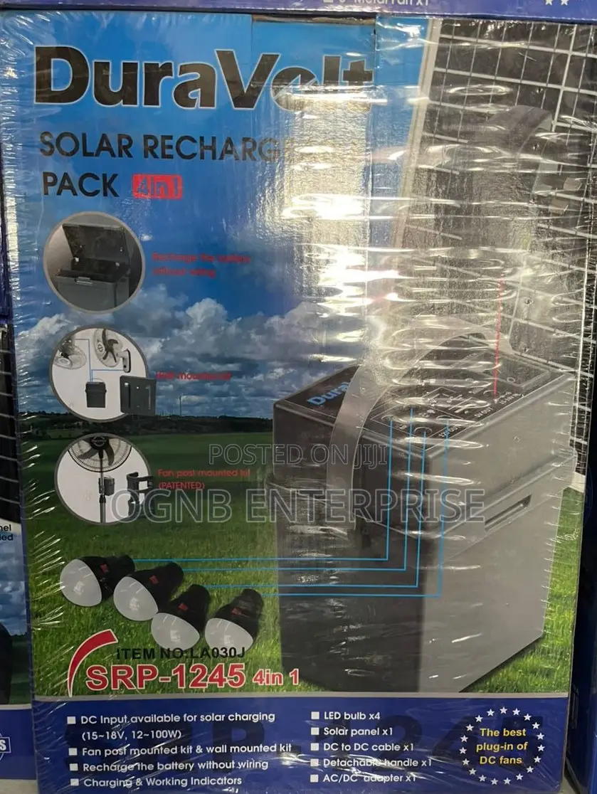 Duravolt Solar Power Rechargeable System Pack 4 in 1