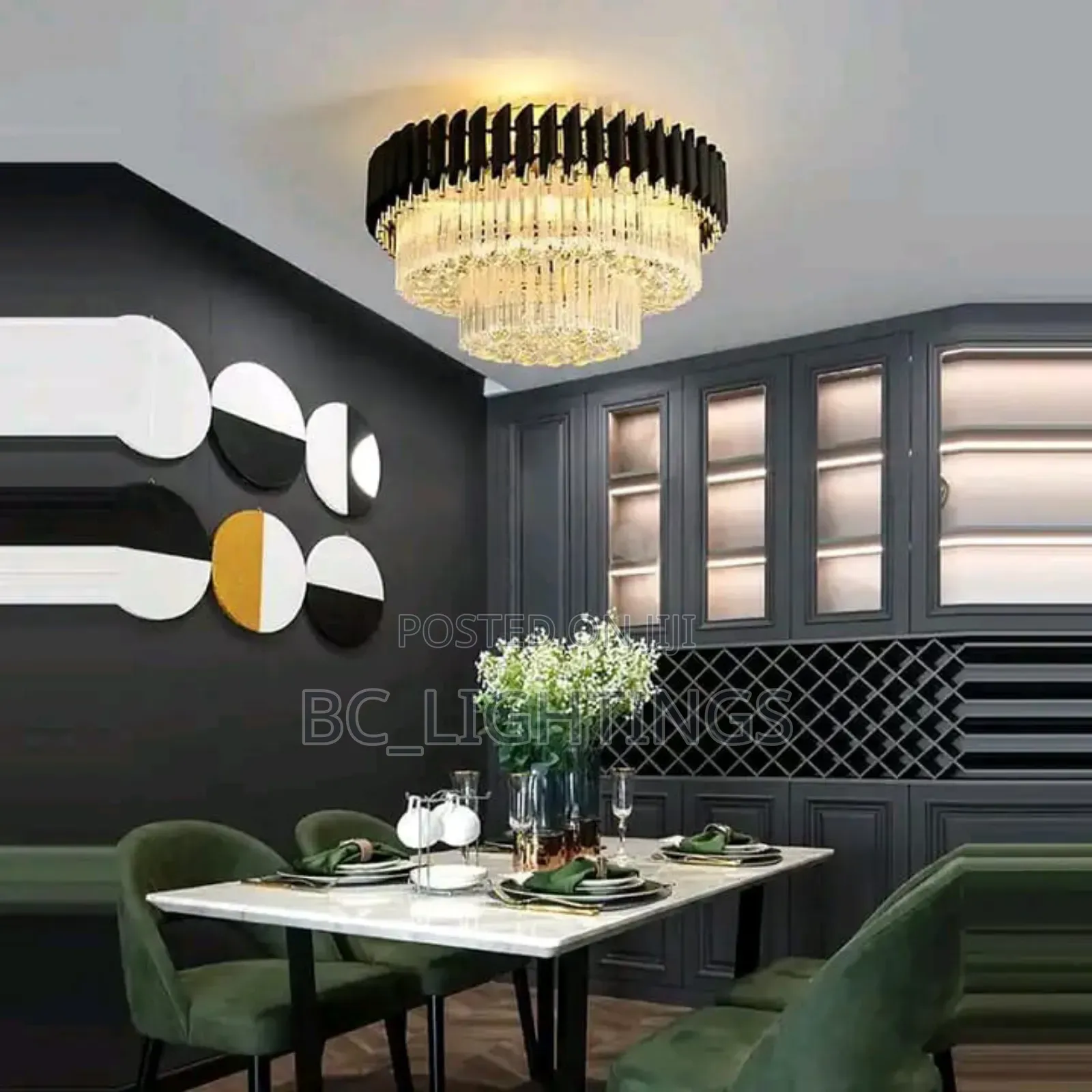 Modern Flush Mount Crystal Chandelier Light