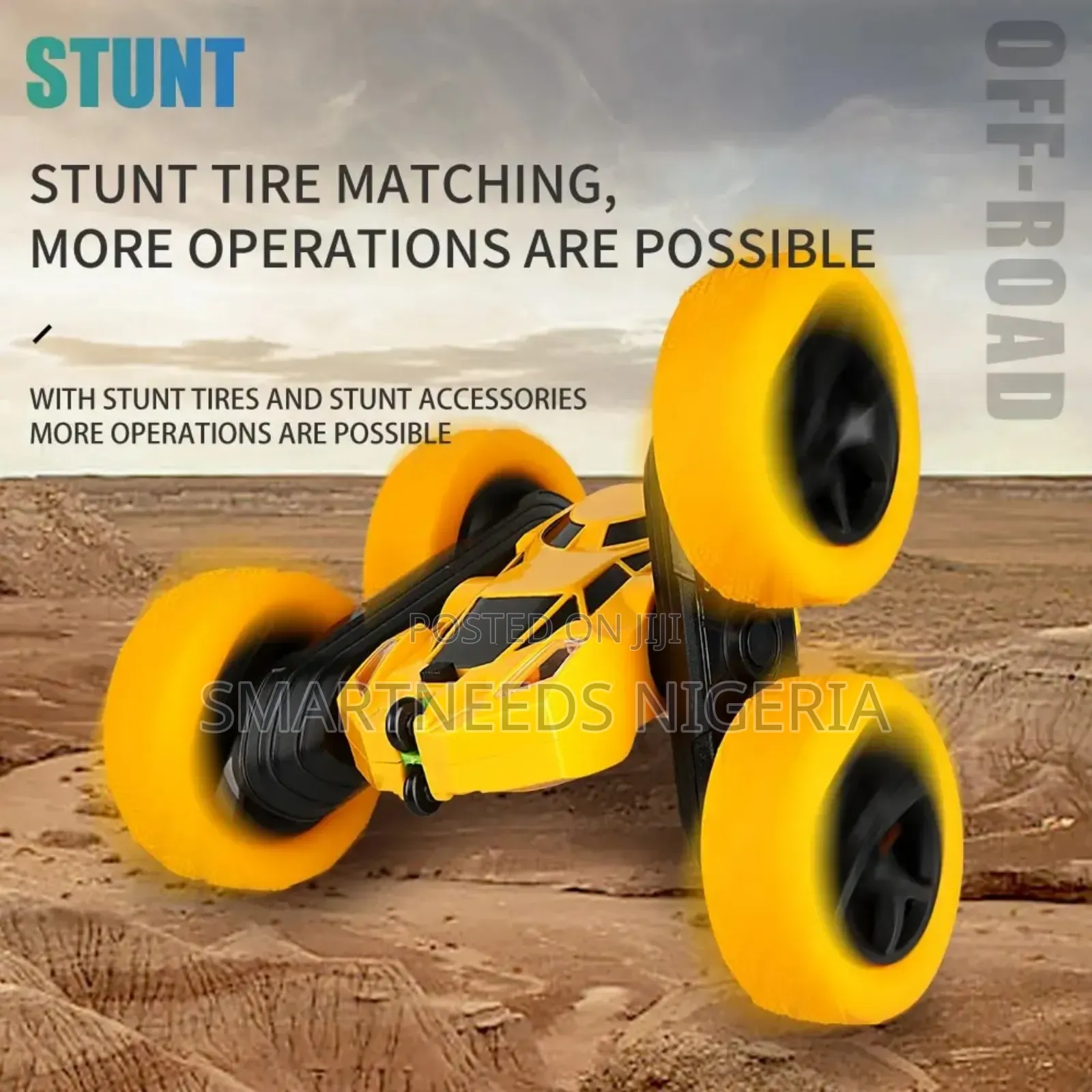 Stunt 2.4g Flip Children Toys Rc Remote Control Car- Red, Blue Yello