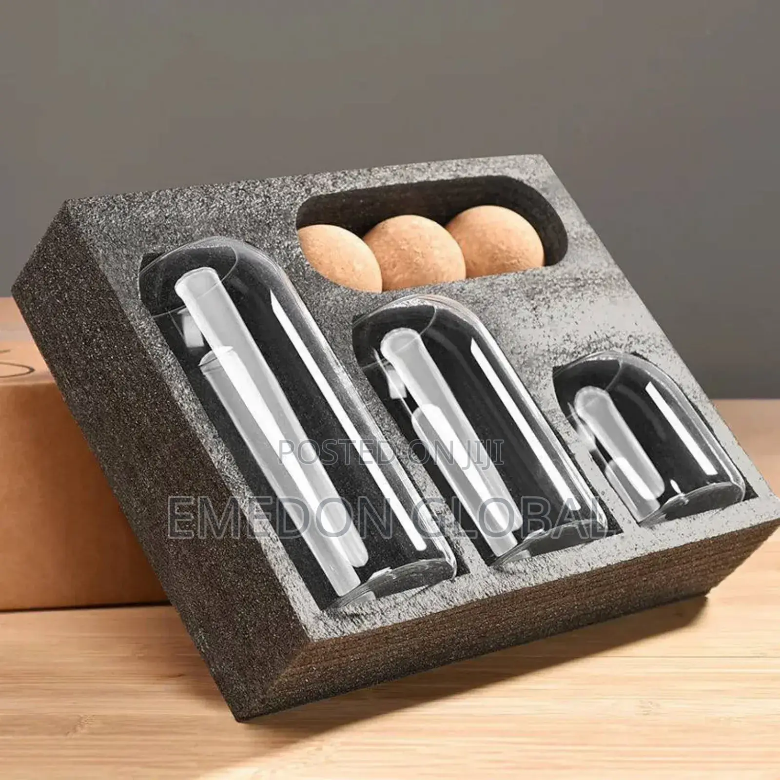 3pcs Set Glass Storage Jar With Ball Cork Lid