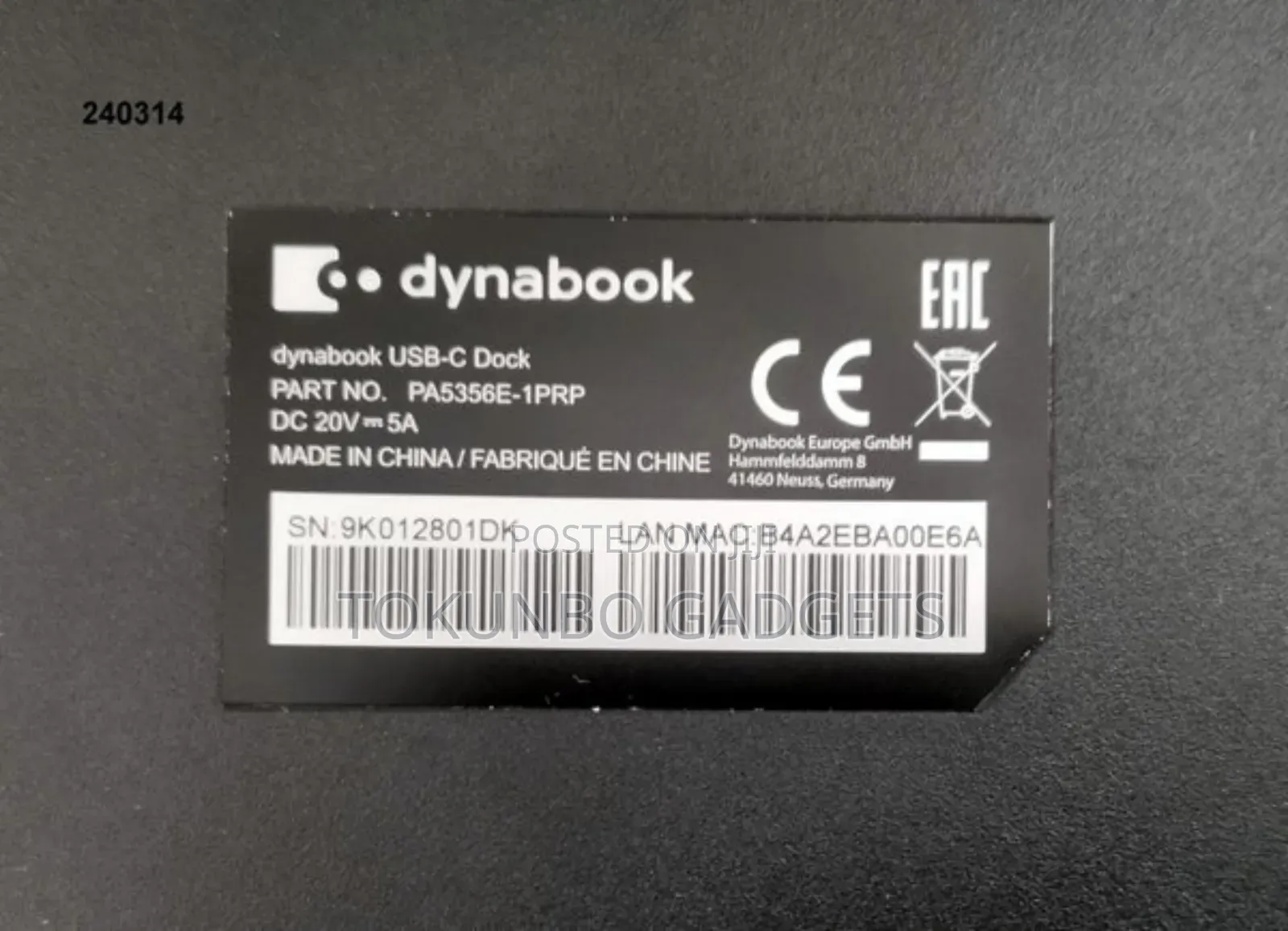 Toshiba Dynabook Usb-C Dual Display Docking Station