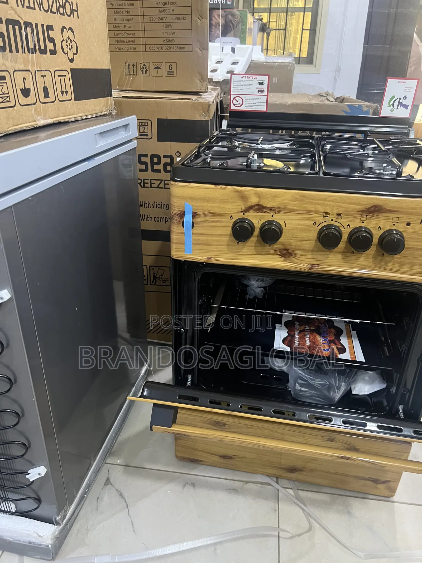 Maxi F6b31g2 3+1 Standing Cooker Strong Cast Iron Grates