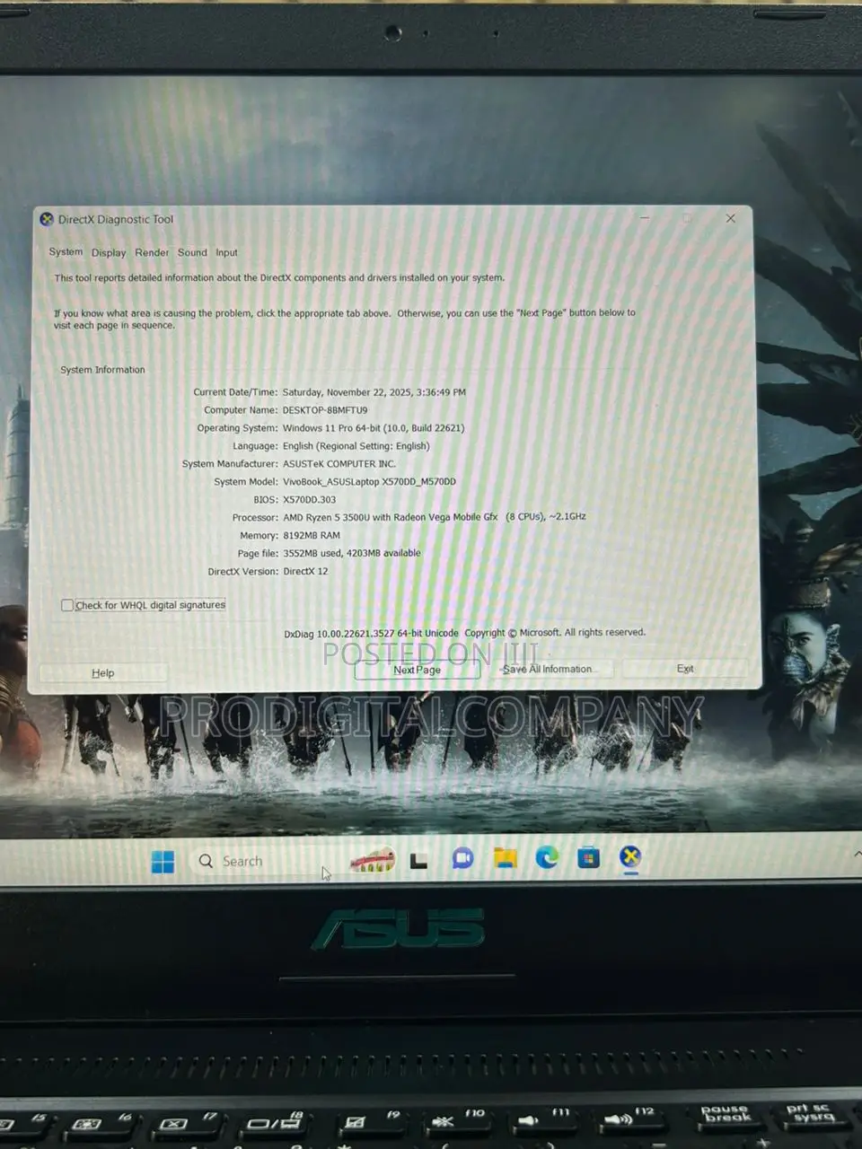 Laptop Asus VivoBook X540SA 8GB AMD Ryzen 5 HDD+SSD 1T