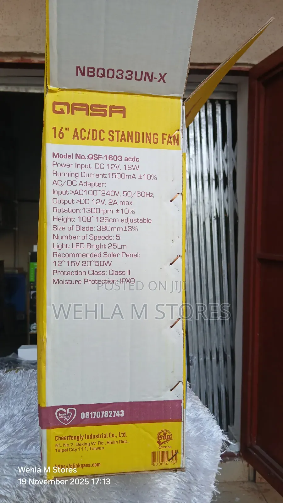 Qasa 16" Ac/Dc Standing Fan - QSF-1603 Acdc (With Remote Control)