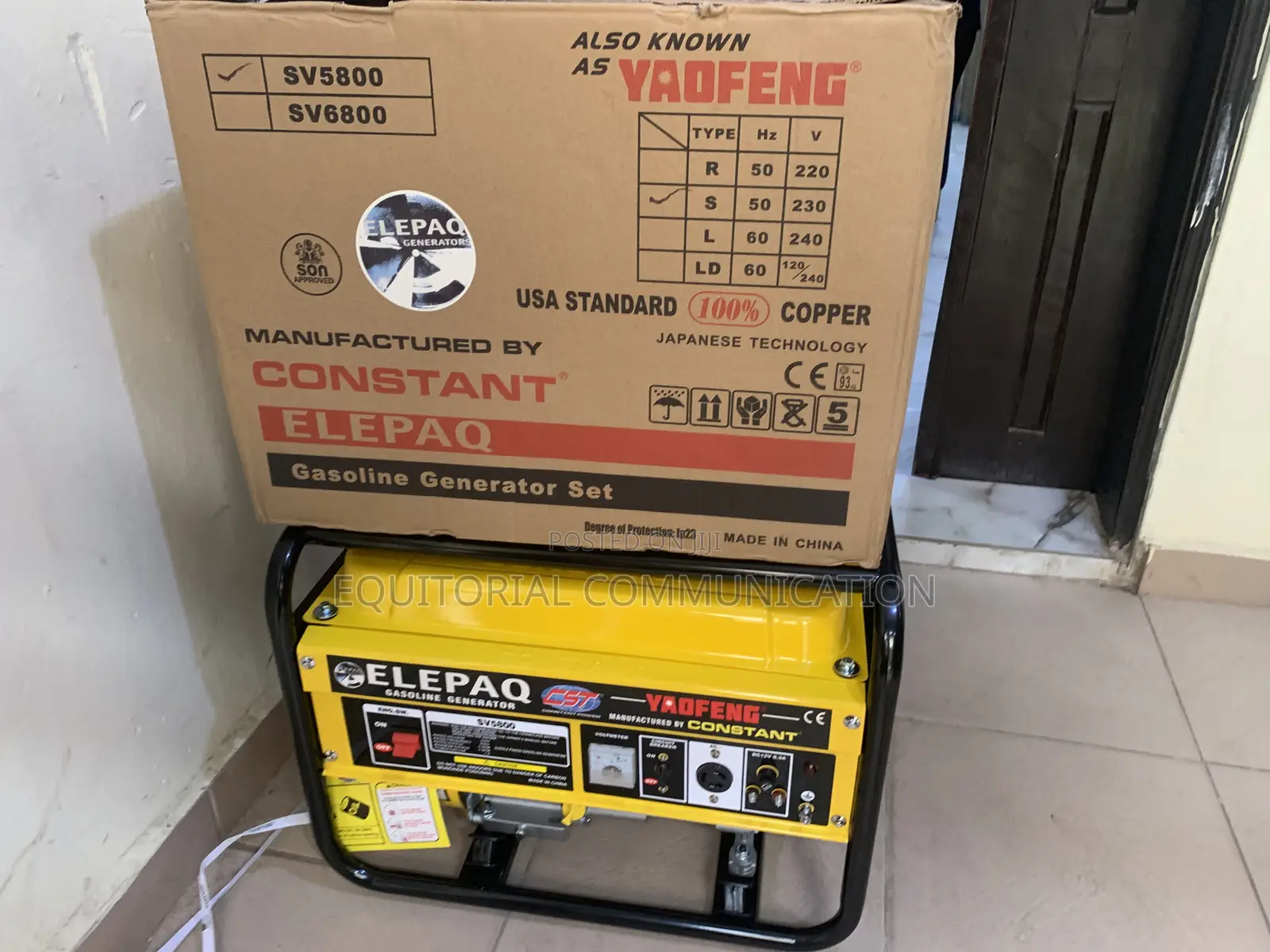 Elepaq 3.5kva Manual Generator - Sv5800
