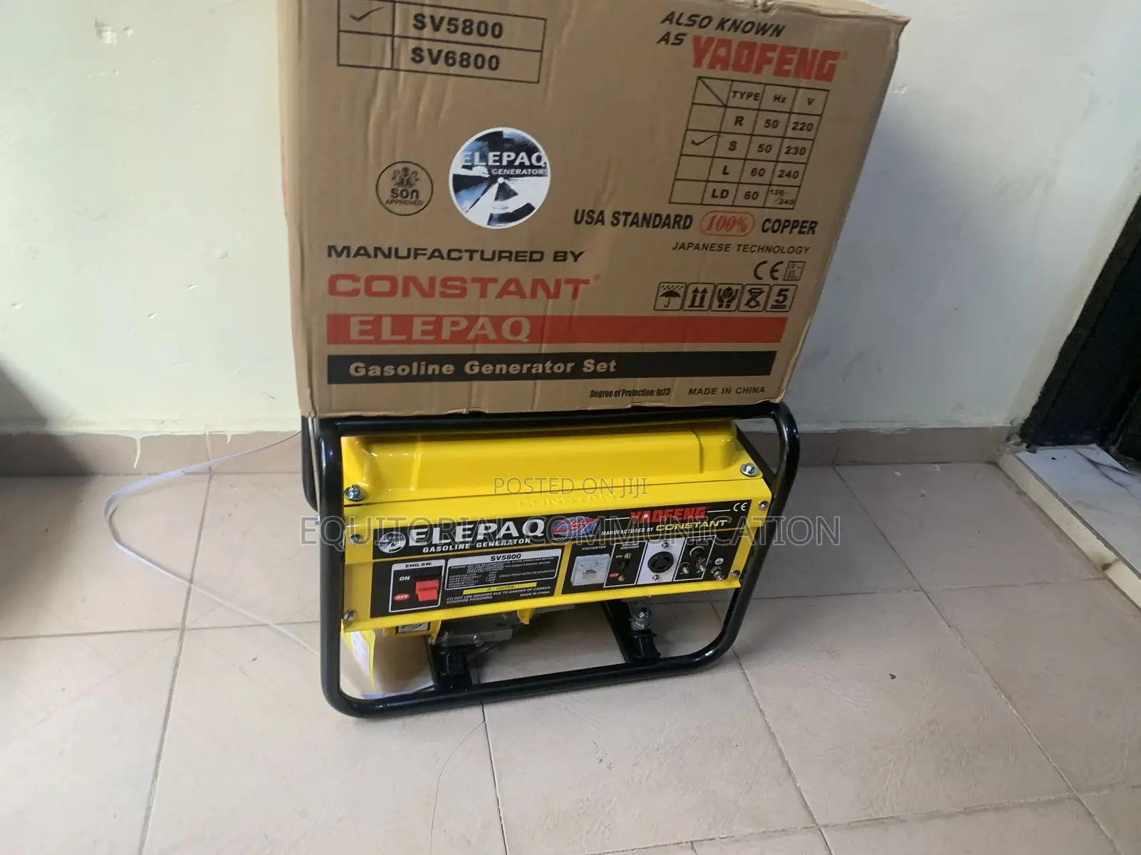 Elepaq Sv5800 3.5kva Manual Generator - 100% Copper